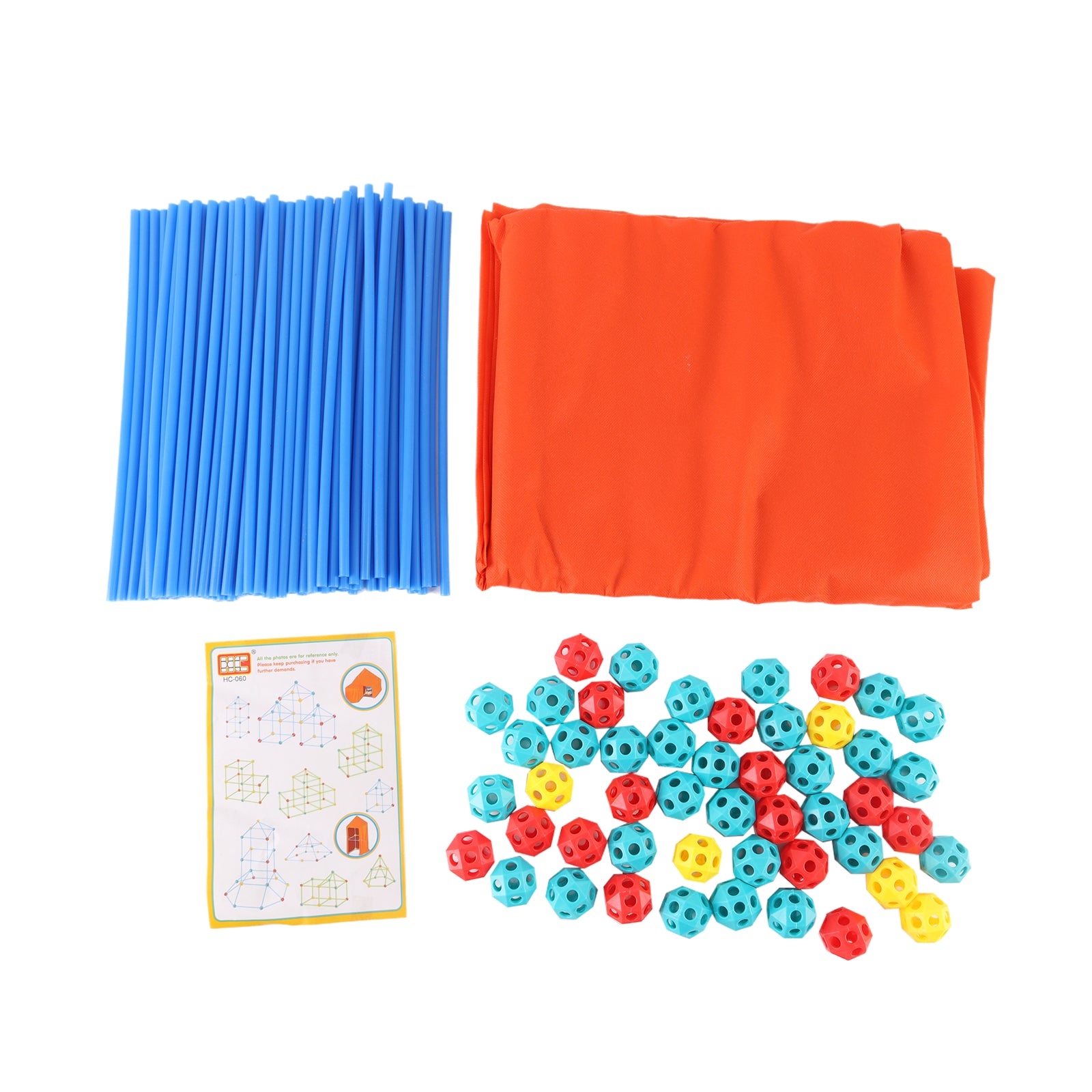 Building Your Own Fort Straw Fort Ten DIY Construction STEM Creative Toy 128 Pcs
