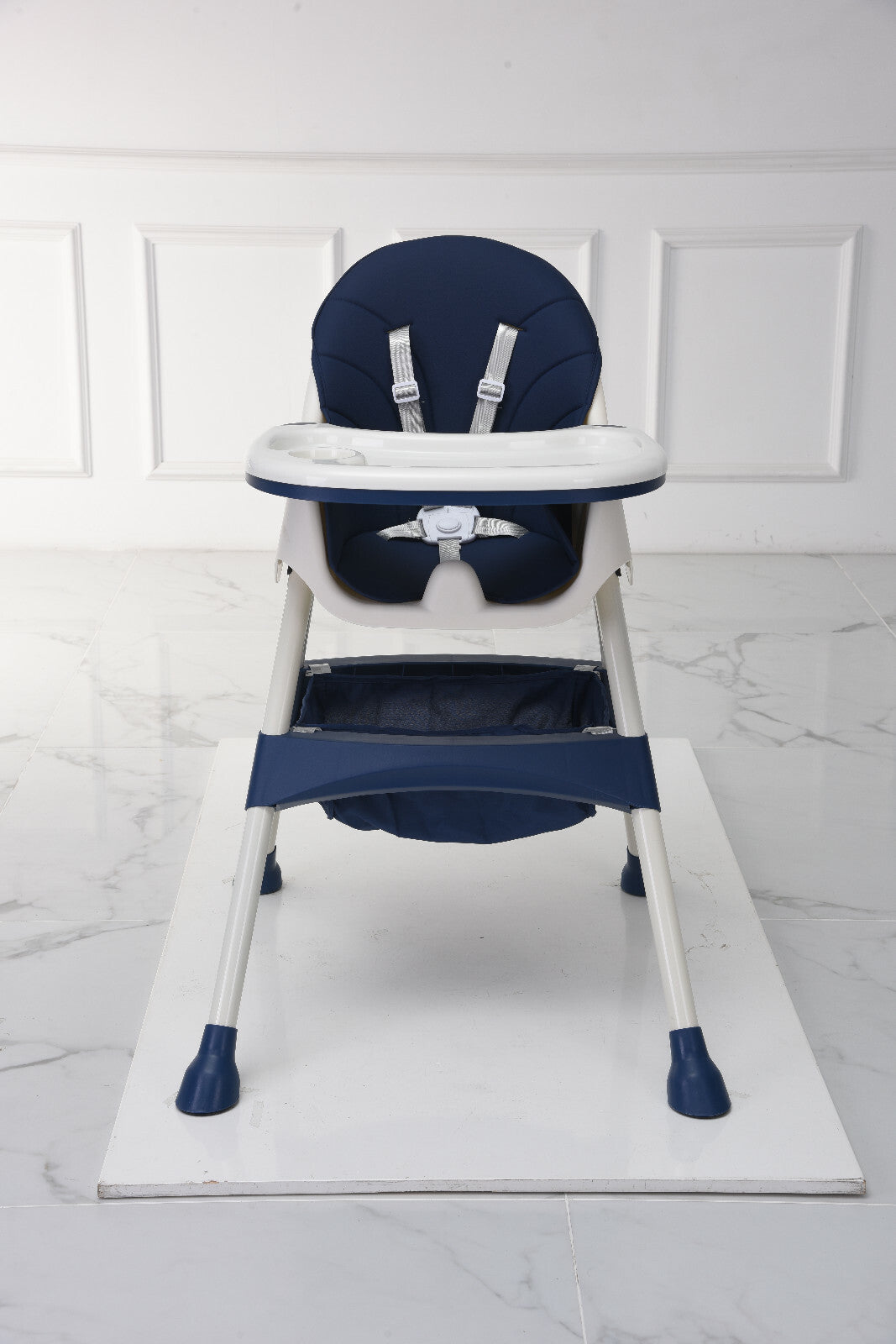 Baby Highchair foldable Adjustable 4-1 Infant Feeding Toddler Table Chair (Blue)