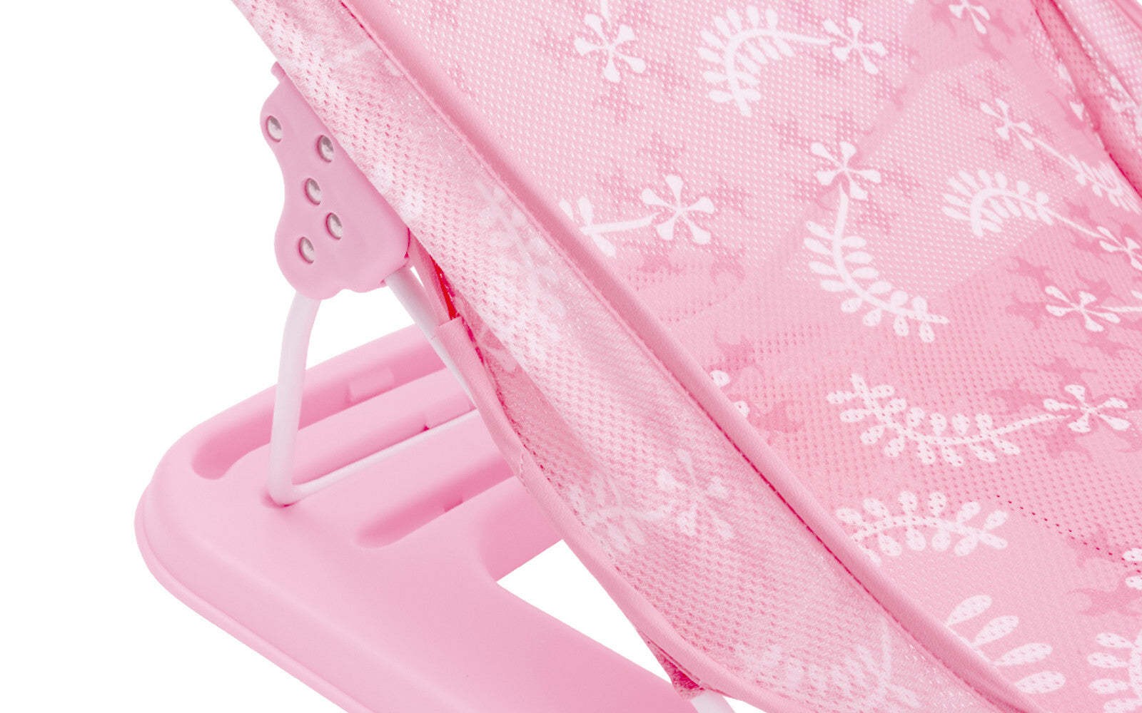 Baby Infant Bath Support Seat Foldable Adjustable Travel Baby Bather 0-12 Months (Pink)