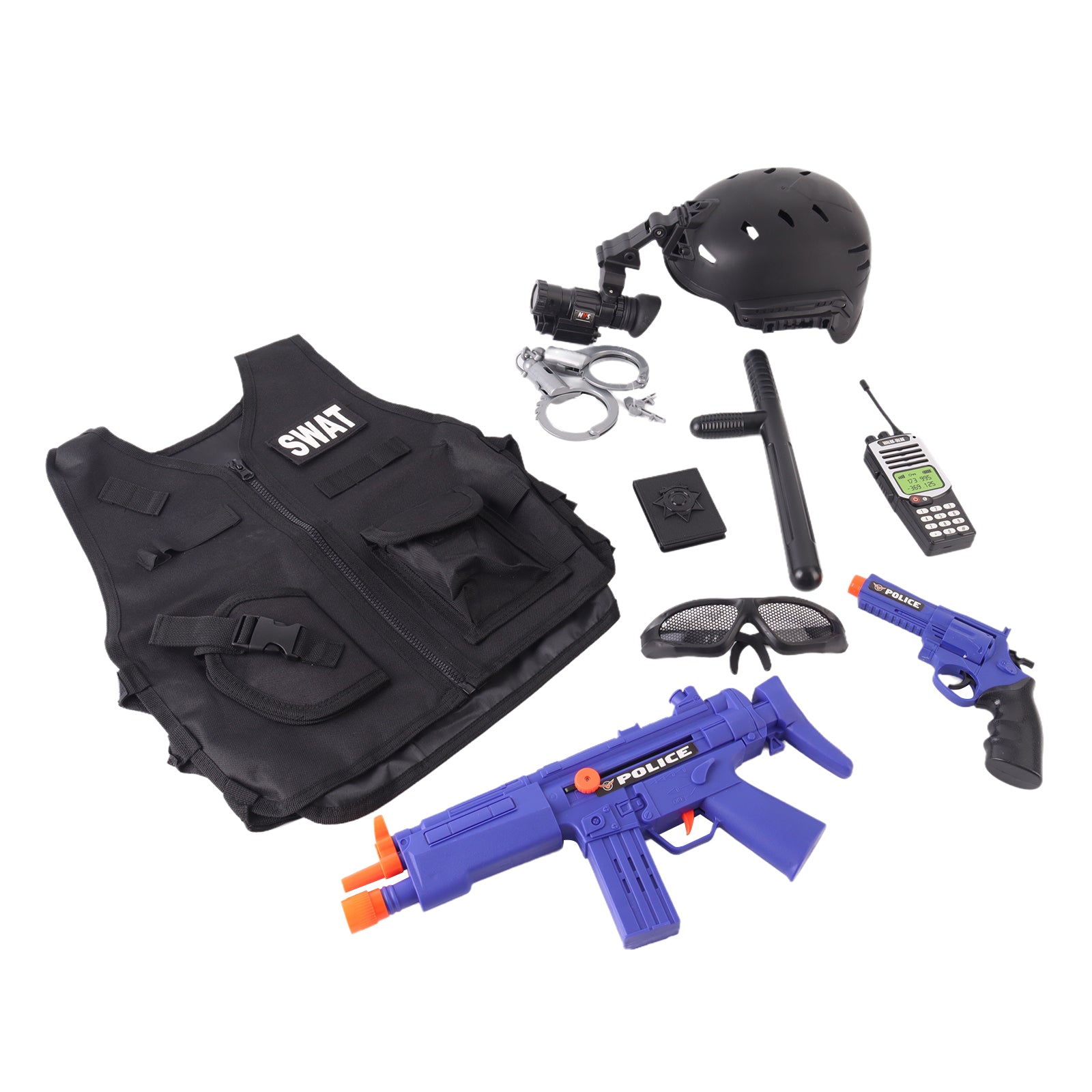 Kids SWAT Police Officer Costume Special Forces Pretend Role Play Outfit Toy Set