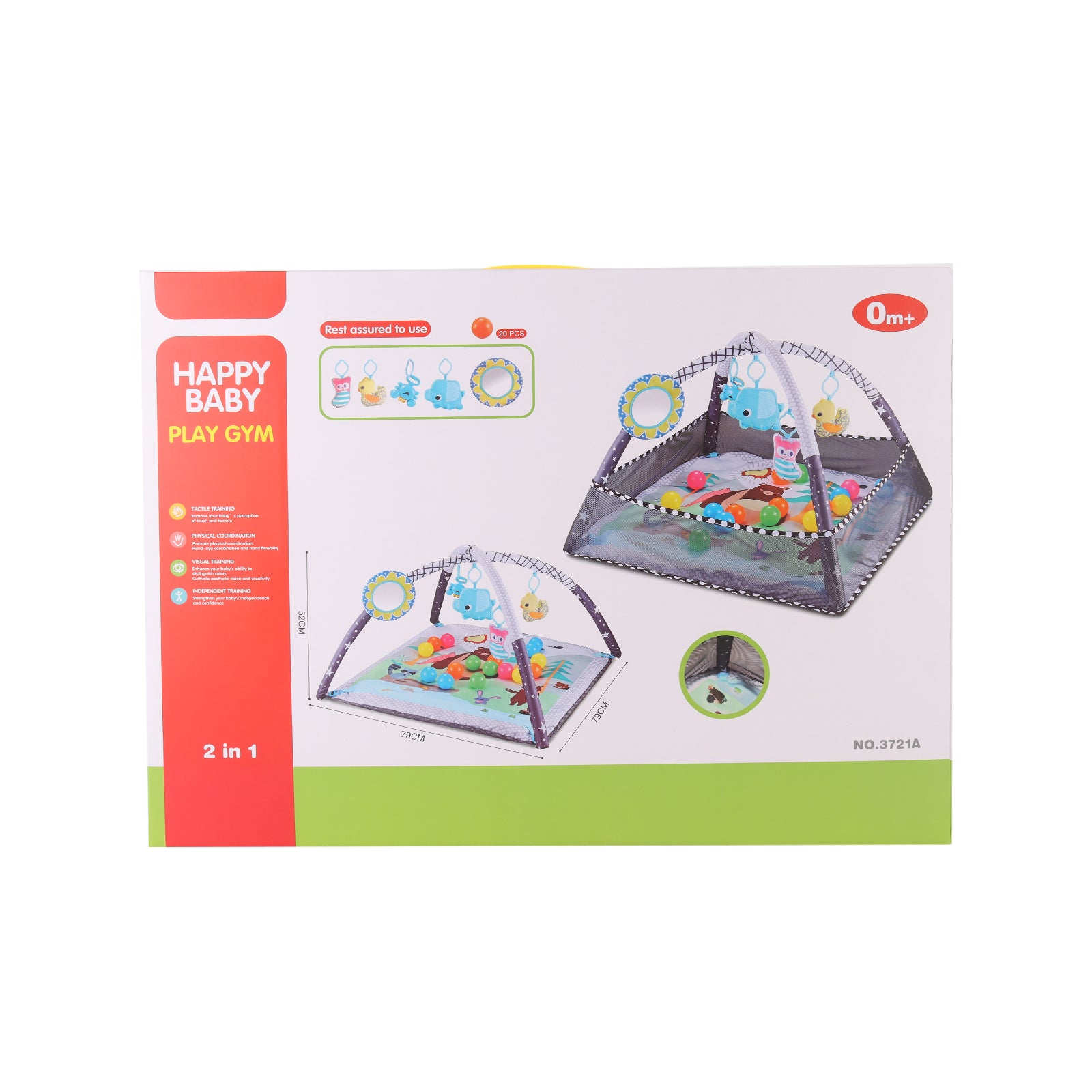 Kids 2 in 1 Foldable Baby Soft Play Floor Mat Activity Gym Fun Ball Pit Blue
