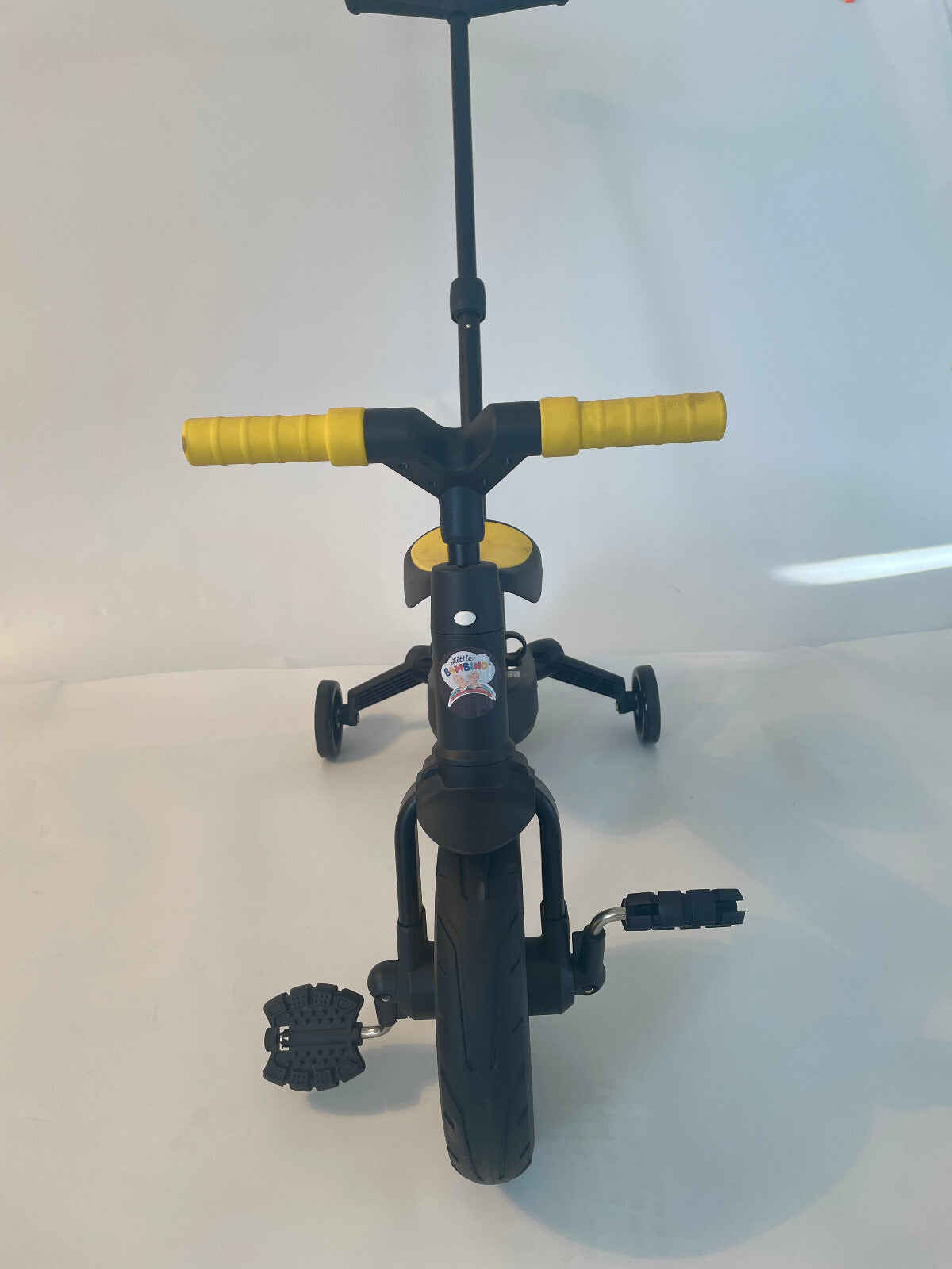 Balance Bike 4-in-1 Parent Push Handle Trike, 4-1 Easy Assemble Foldable (Yellow)