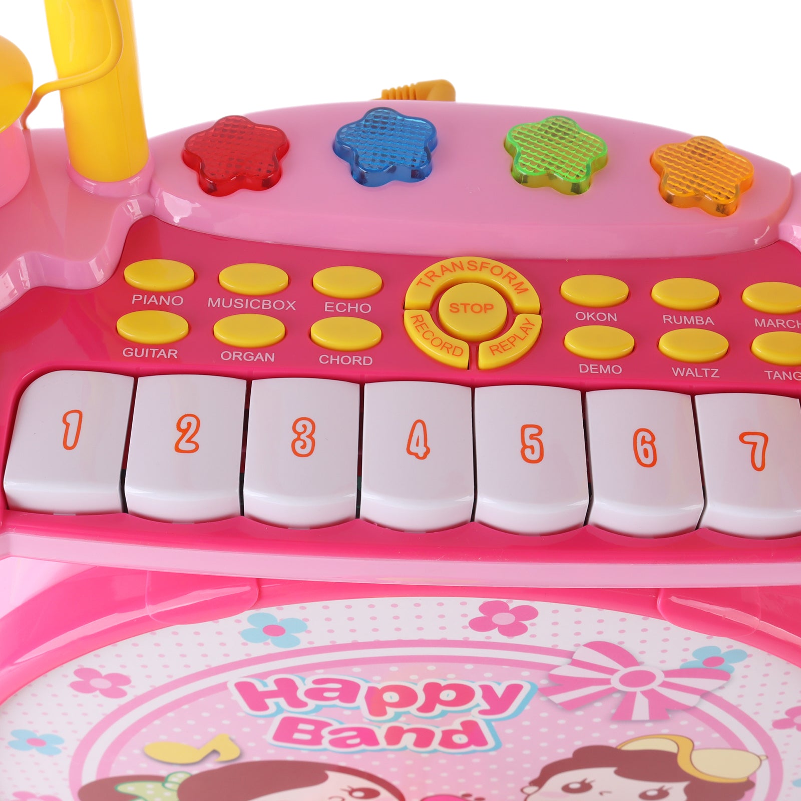 Kids Electric Drum Kit Set with Mic & Seat Children Musical Pretend Toy