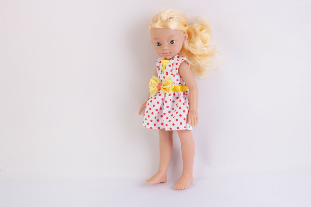 13" Doll Movable Legs and Arms Blond Hair Doll Baby Doll Pretend Play Doll
