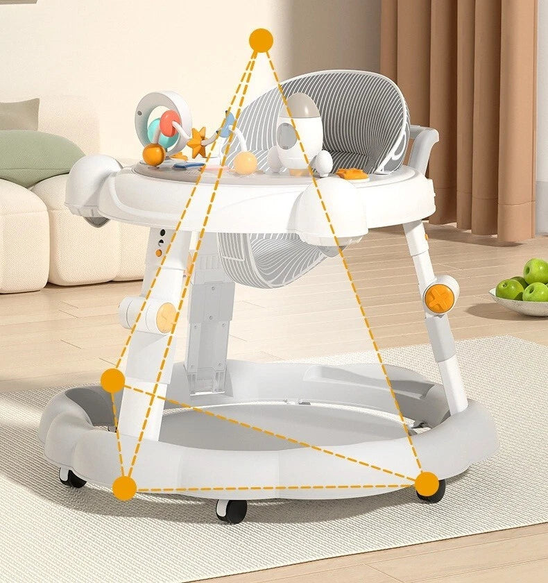 Baby Walker Push Along Learning Walking Wheel Multifunctional Sensory Music