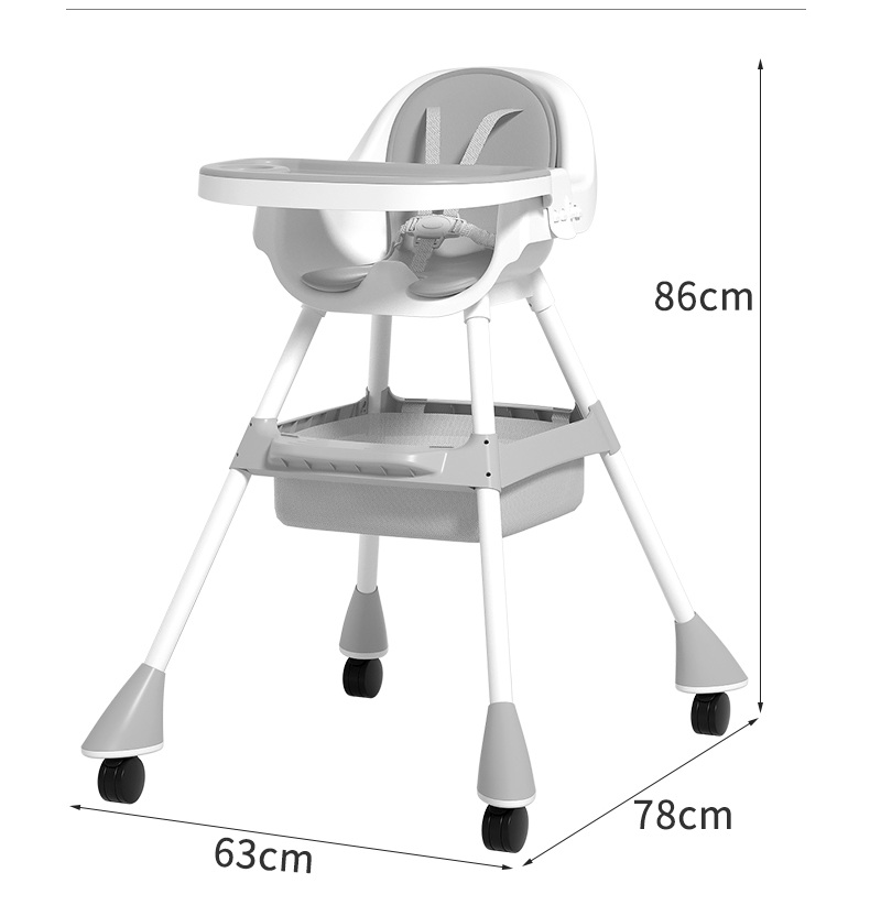Baby Toddler High Chair Feeding Dining Tray Adjustable Height Multipurpose