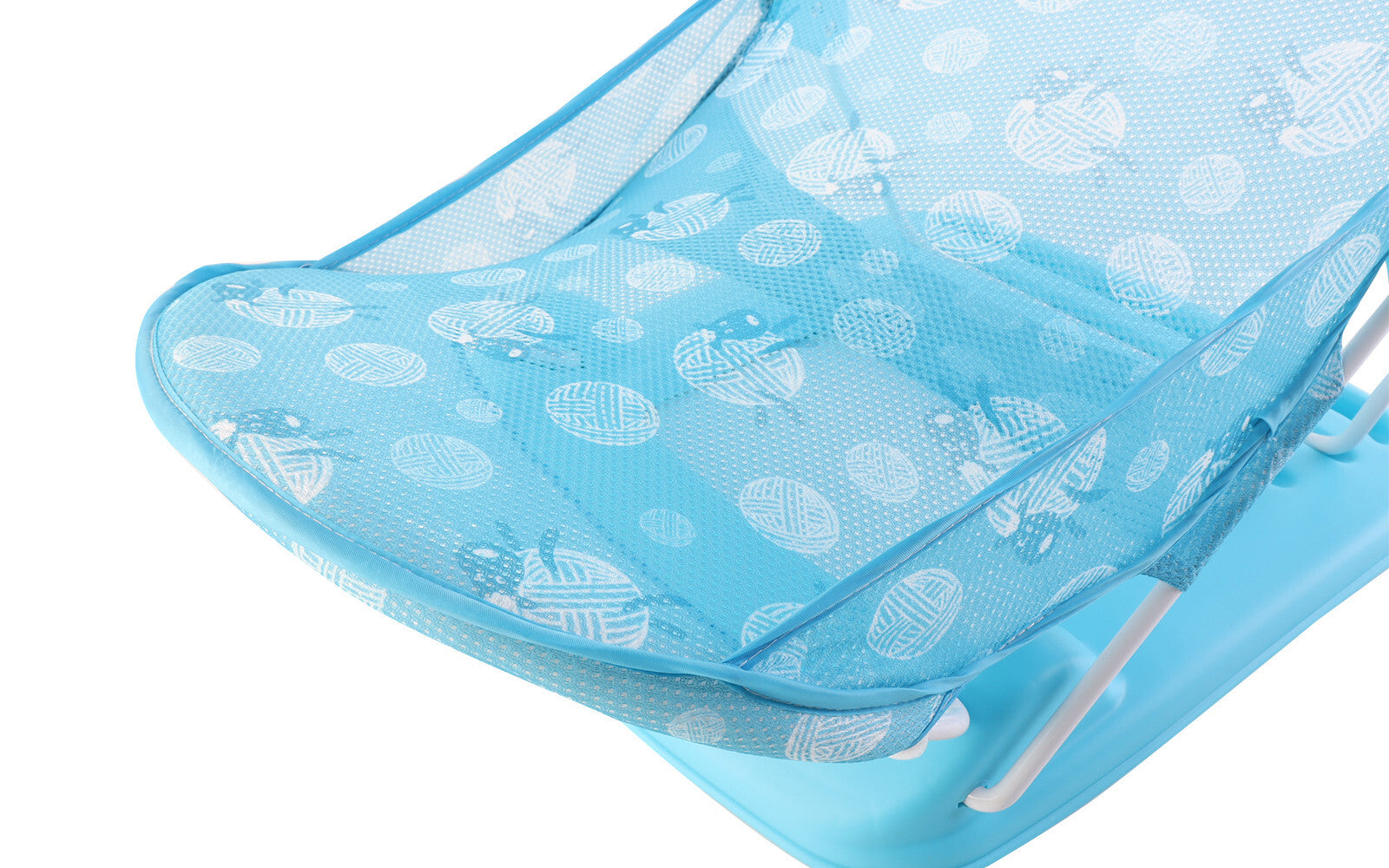 Baby Infant Bath Support Seat Foldable Adjustable Travel Baby Bather 0-12 Months (Blue)