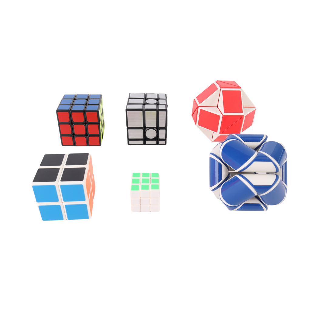 Rubik's Cube Magic Cubes Set of 6 3D Puzzle Solving Mind Game Brain Toy Anti Stress Fidget