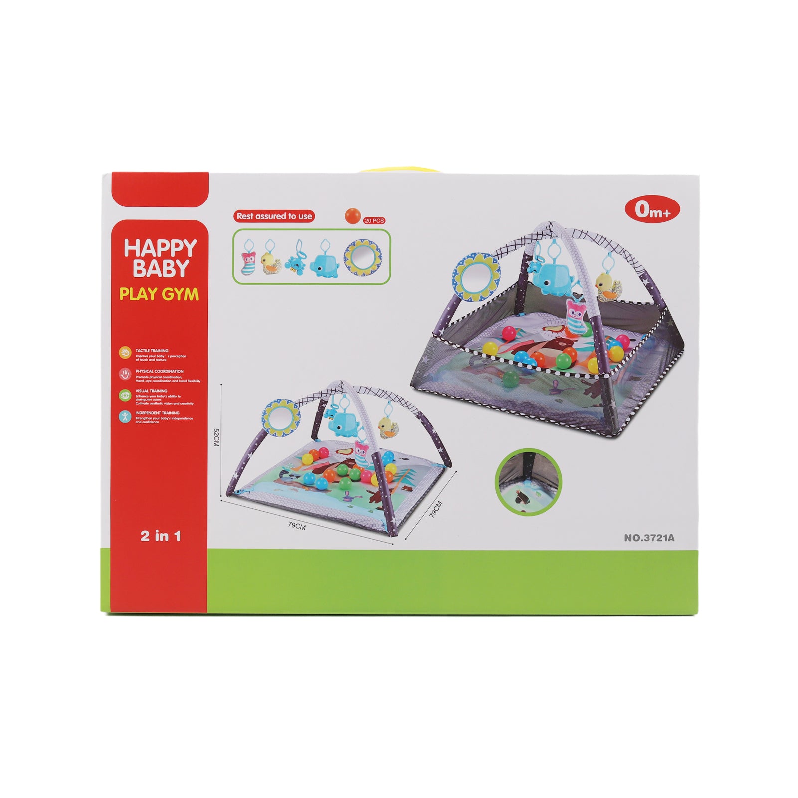 Kids 2 in 1 Foldable Baby Soft Play Floor Mat Activity Gym Fun Ball Pit Grey