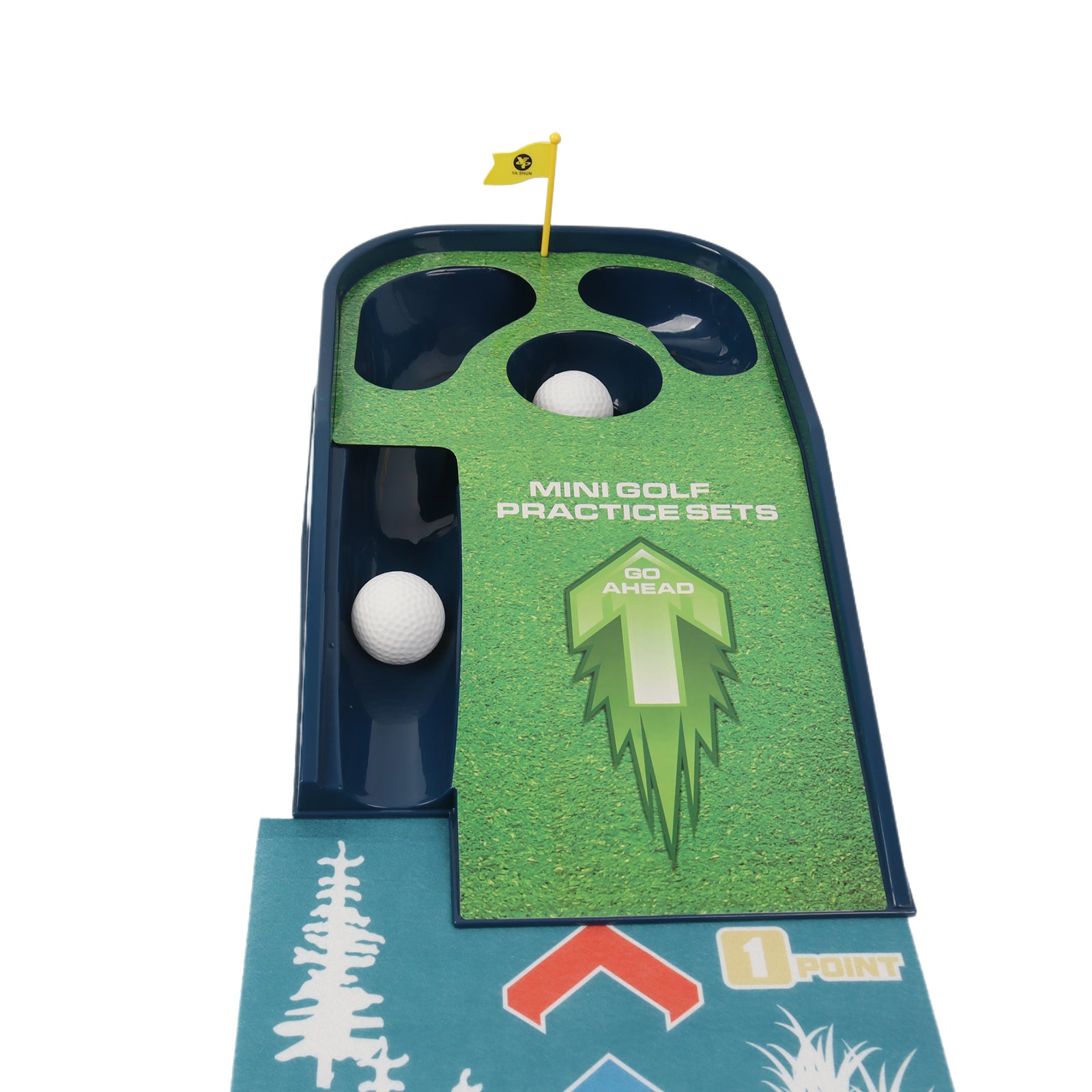 Mini Golf Putting Mat Game Flash Sound Golf Balls Clubs Kids Sport Toy Age 3+