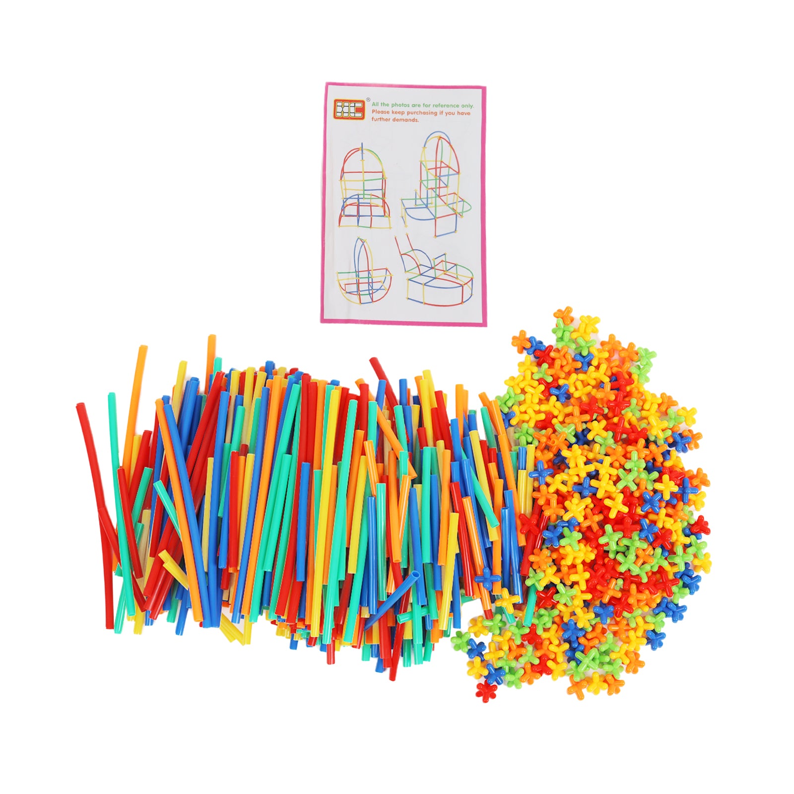 Straw Constructor Toys STEM Building Set 3D Interlocking Plastic Colours 700 Pcs