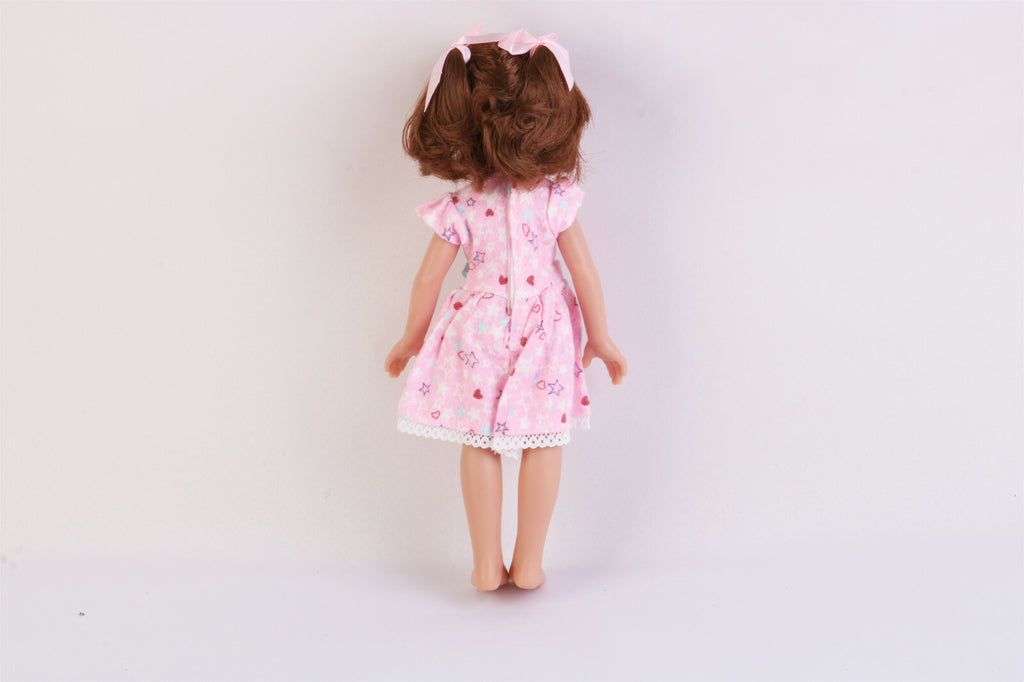 13" Doll Movable Legs and Arms Brown Hair Doll Baby Doll Pretend Play
