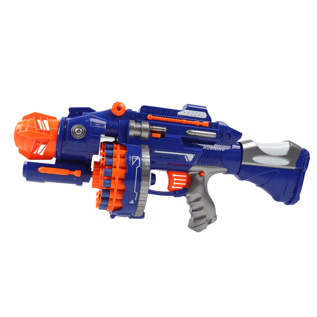 Kids Toy Foam Blasters Gun Continuous Rotating, 55 Soft Foam Bullets Gift Set