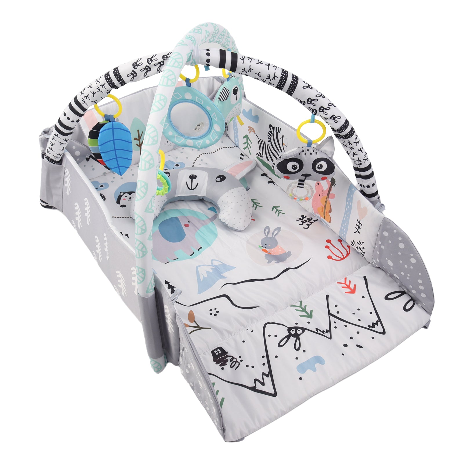 Kids 4 in 1 Bunny Foldable Baby Soft Play Floor Mat Activity Gym Fun Ball Pit