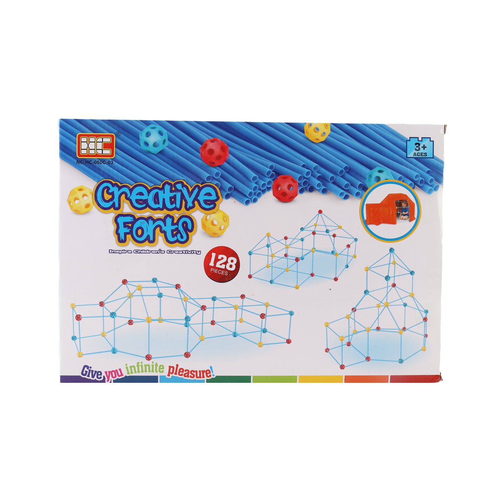 Building Your Own Fort Straw Fort Ten DIY Construction STEM Creative Toy 128 Pcs