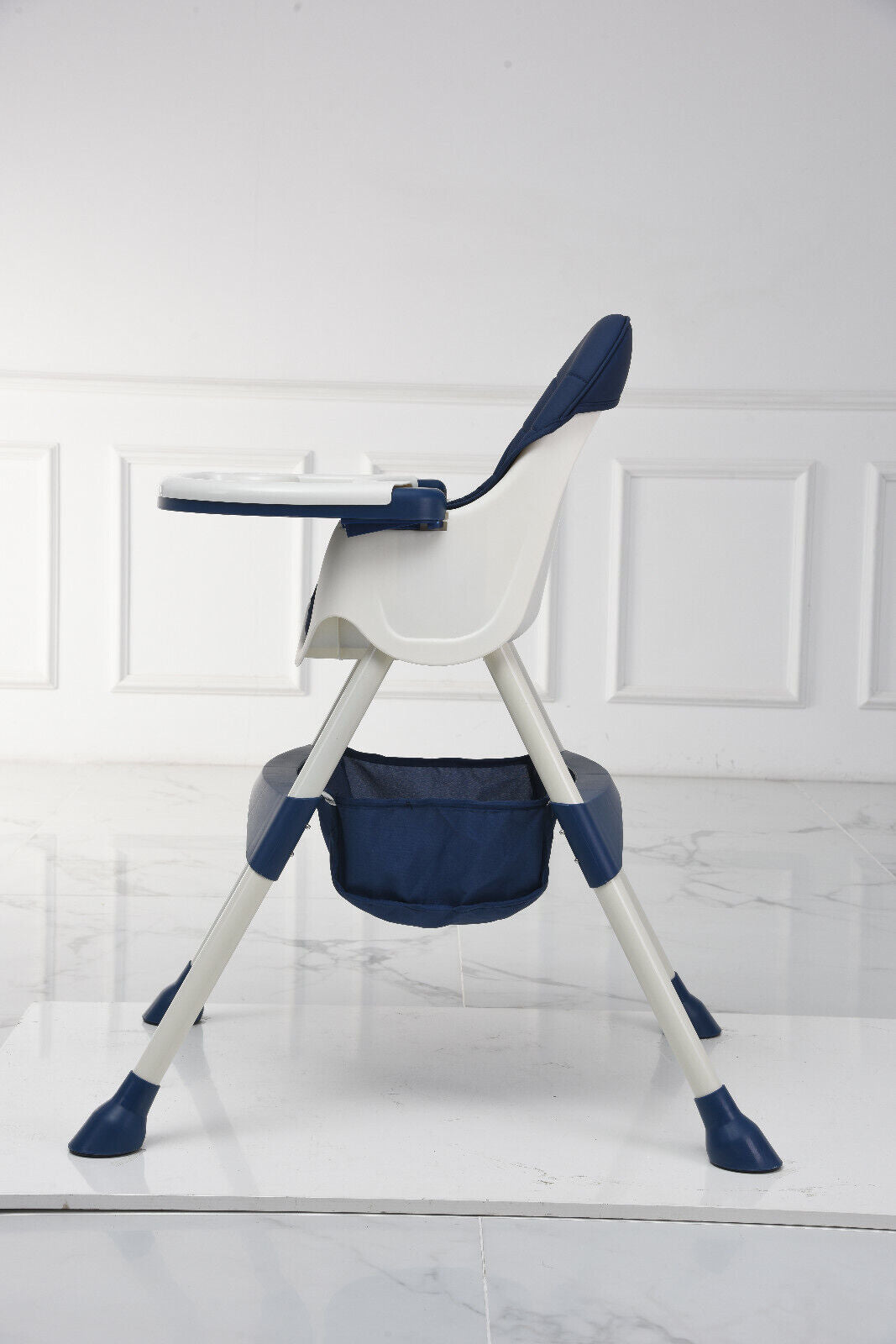 Baby Highchair foldable Adjustable 4-1 Infant Feeding Toddler Table Chair (Blue)
