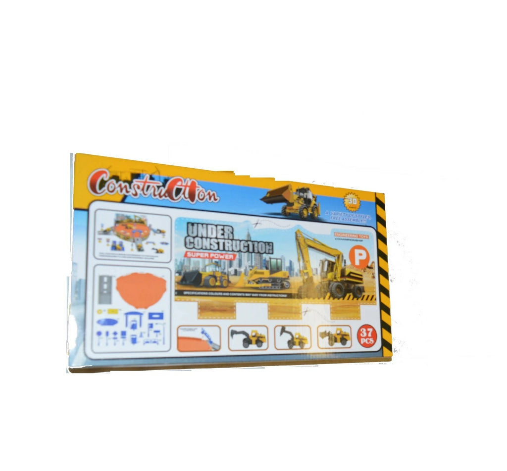 Kids Construction Play Set Parking Garage Diggers Bulldozer Truck Garage 37 PCS
