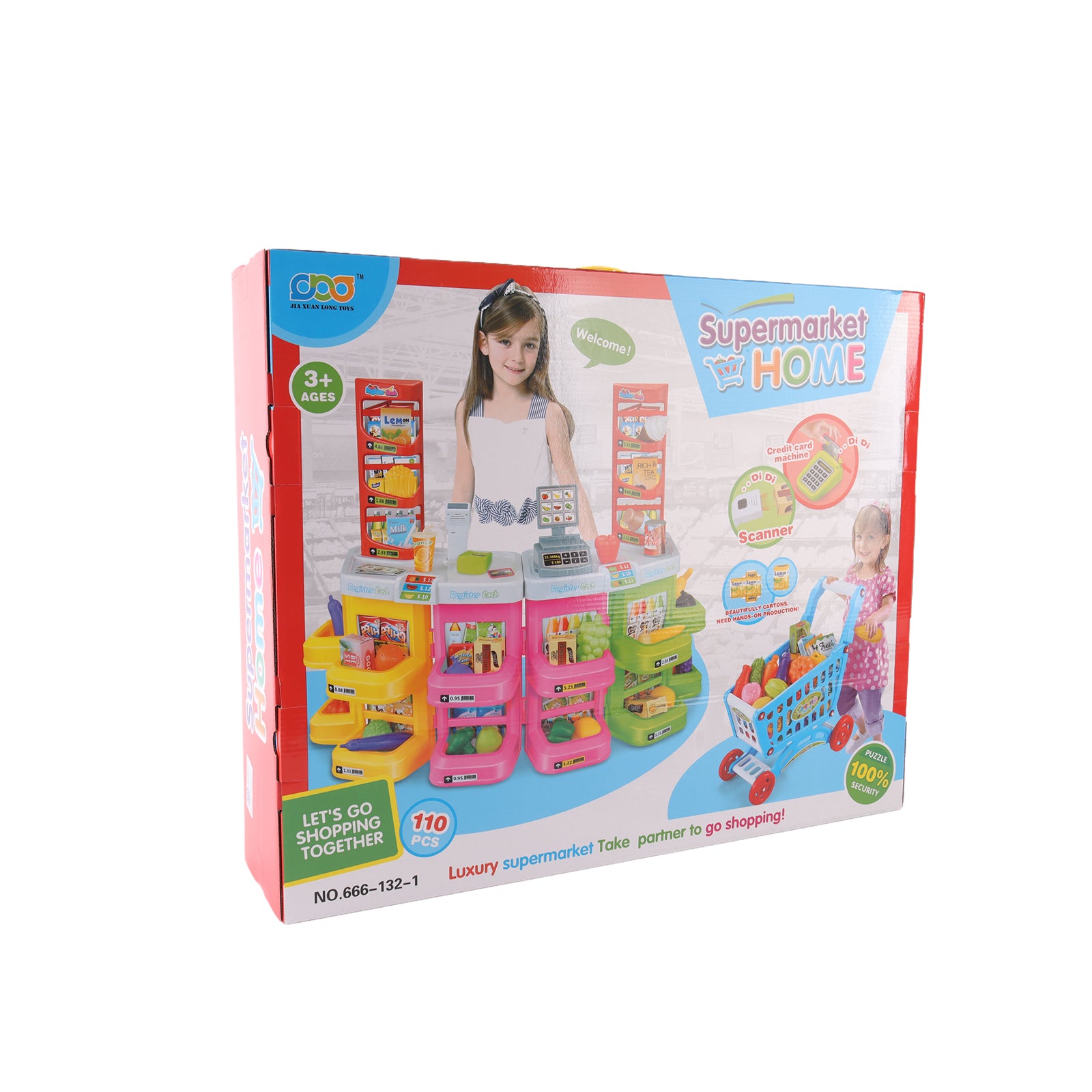 Supermarket Shop Counter Toy Pretend Play Set Trolley Cart Food Lights & Sound