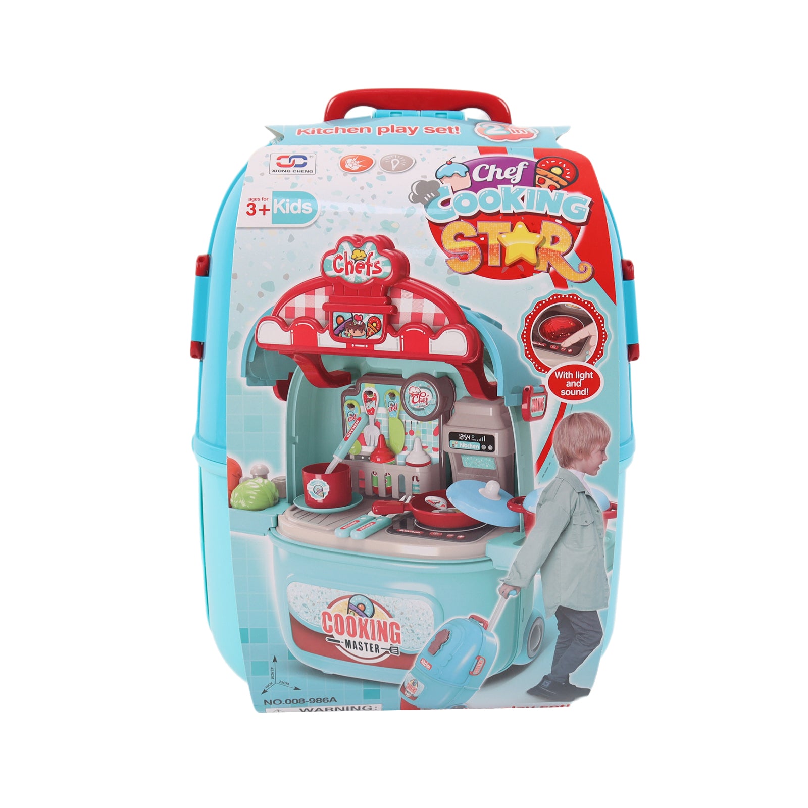 Kids Play Kitchen Set Portable Rolling Suitcase Cooking Pretend Play Toy