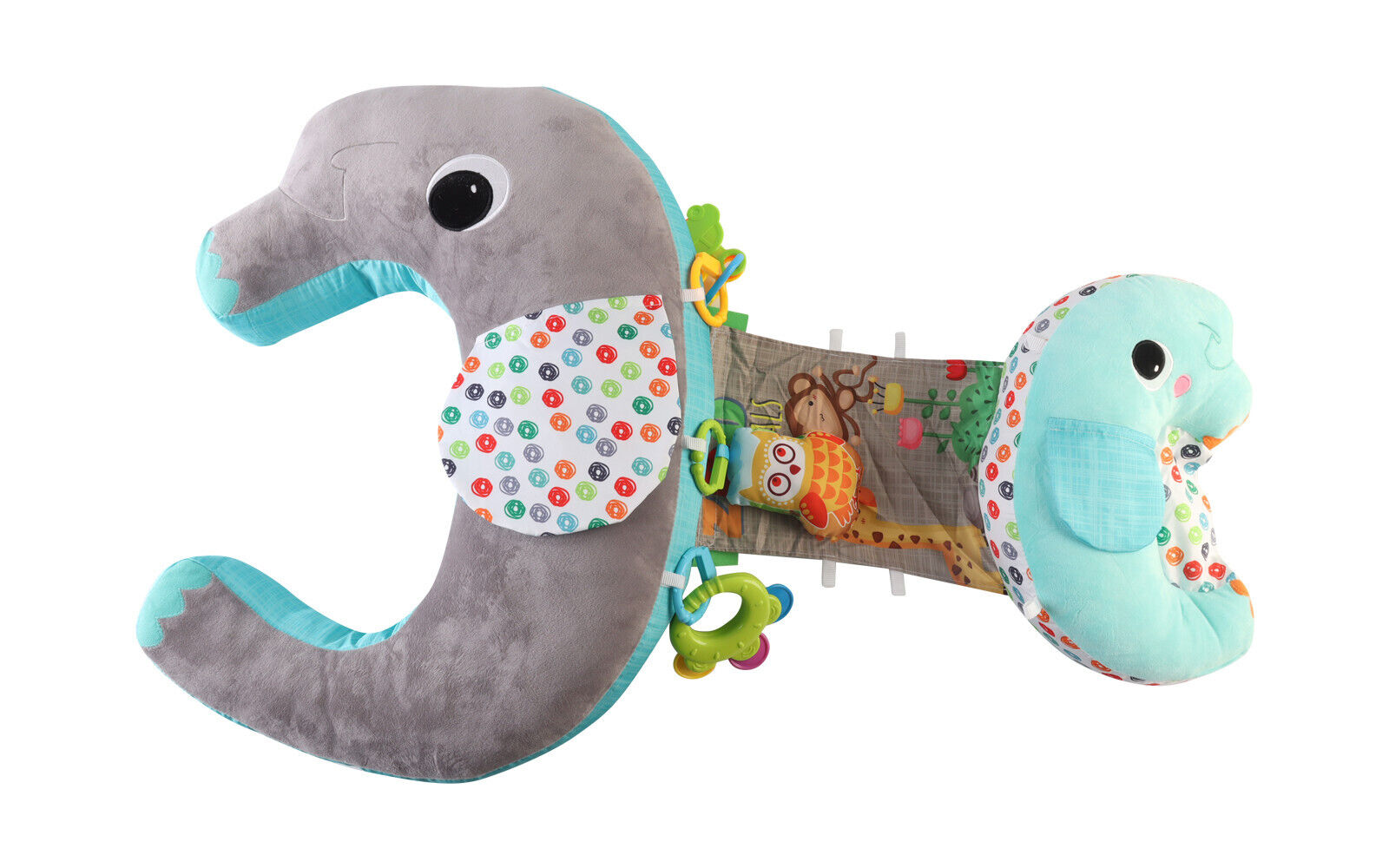 5-1 Baby Tummy Time Pillow Comfort For Nursing Sit Play Sensory Rattle Toys
