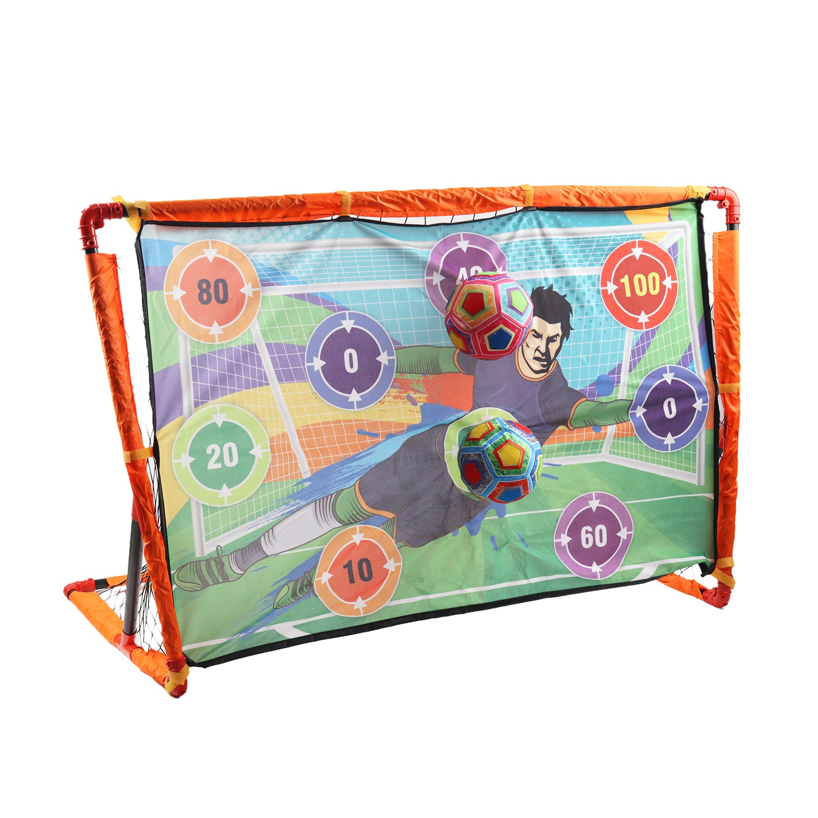 2-in-1 Kids Football Goal Set – Sticky Target Net with Balls & Training Cones