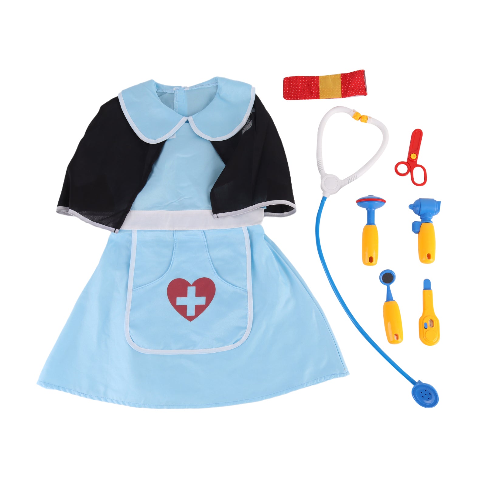 Kids Doctor Hospital Nurse Costume with Accessories Fancy Dress Pretend Cosplay
