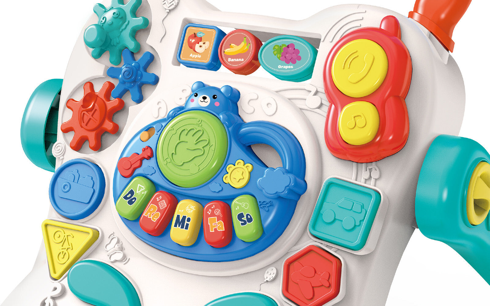 2in1 Baby Walker First Steps Activity Bouncer Musical Toys Car Along Toddlers (Doodle Board)