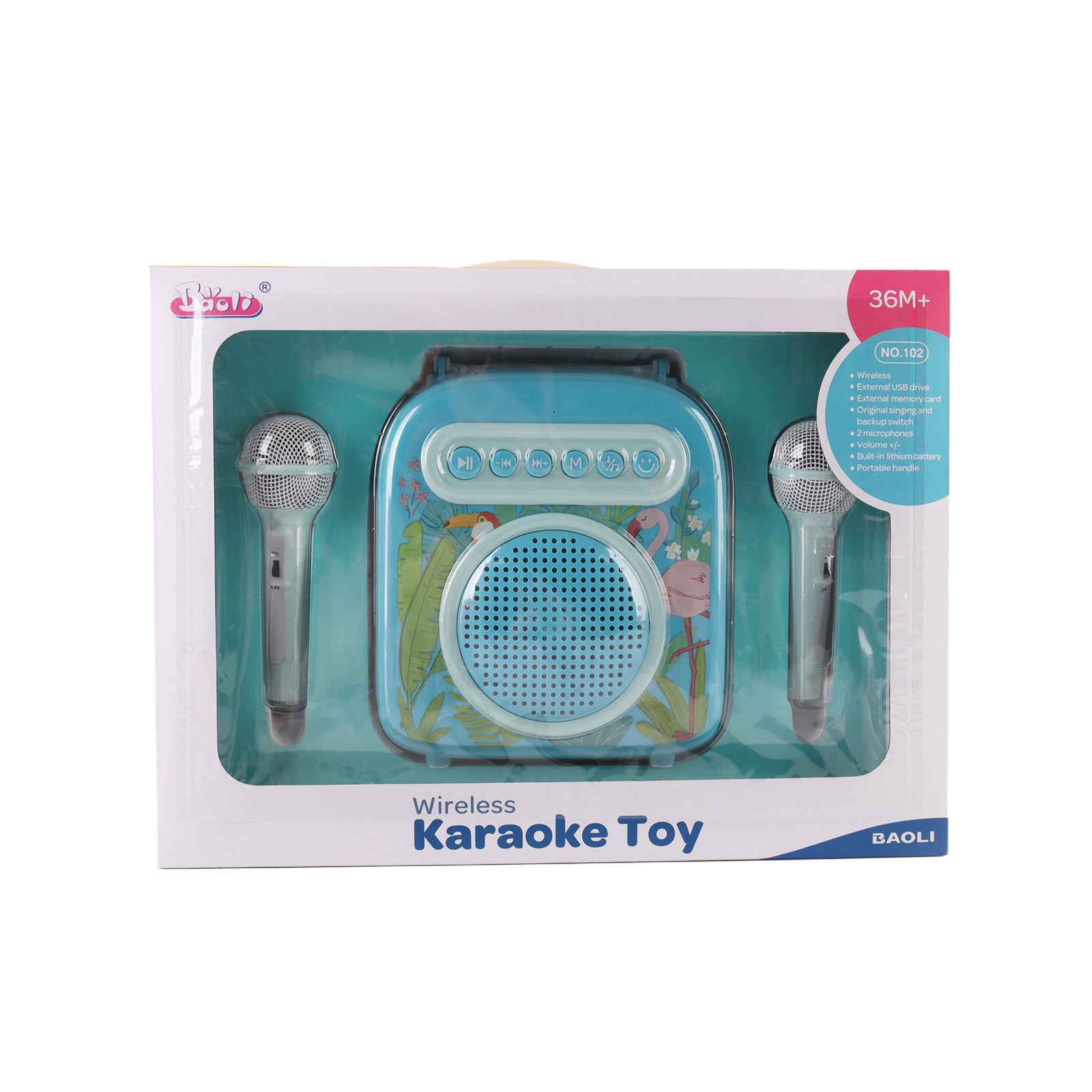 Kids Karaoke Machine Set With 2 Microphones Speaker Bluetooth Music Toy