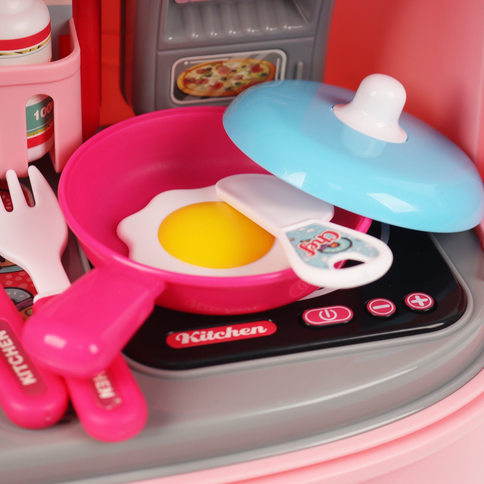 Kids Play Kitchen Set Portable Rolling Suitcase Cooking Pretend Play Toy