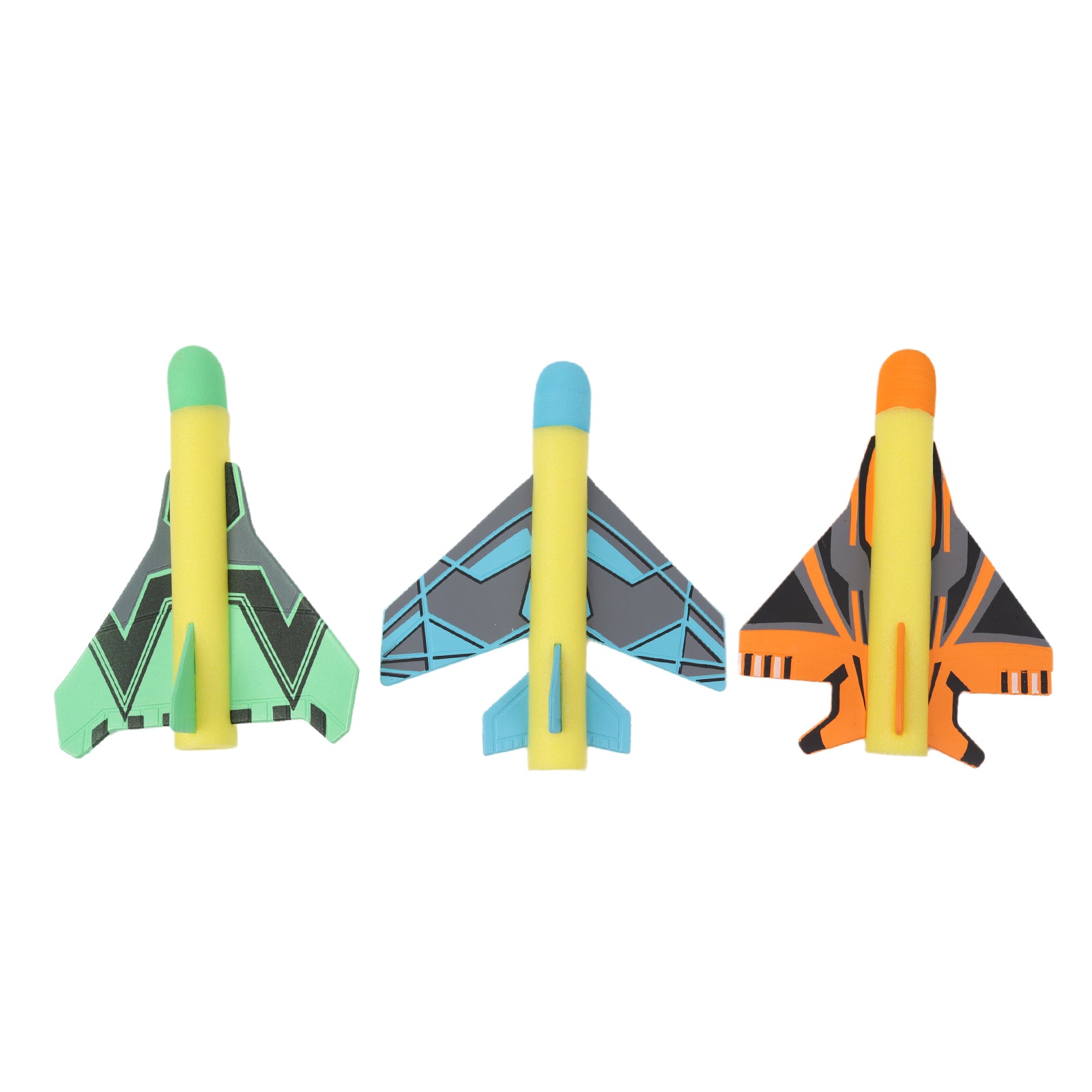 6pcs Foam Rocket Launcher Toy Kids Outdoor Garden Game with Rockets & Planes