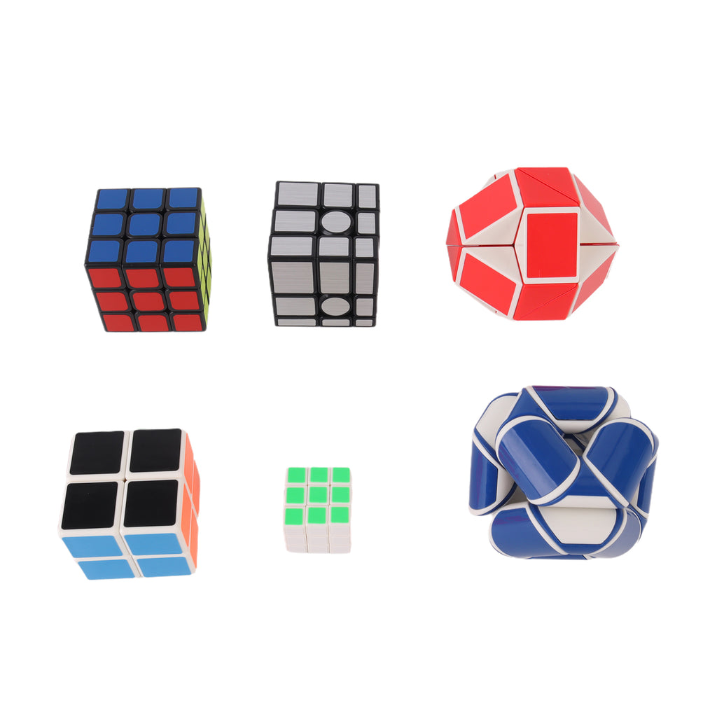 Rubik's Cube Magic Cubes Set of 6 3D Puzzle Solving Mind Game Brain Toy Anti Stress Fidget