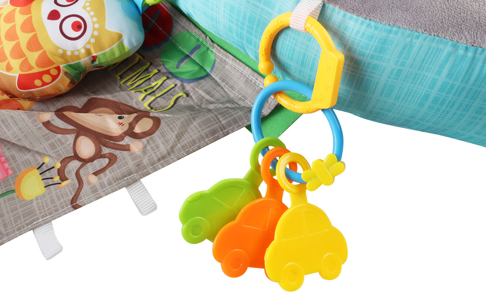 5-1 Baby Tummy Time Pillow Comfort For Nursing Sit Play Sensory Rattle Toys