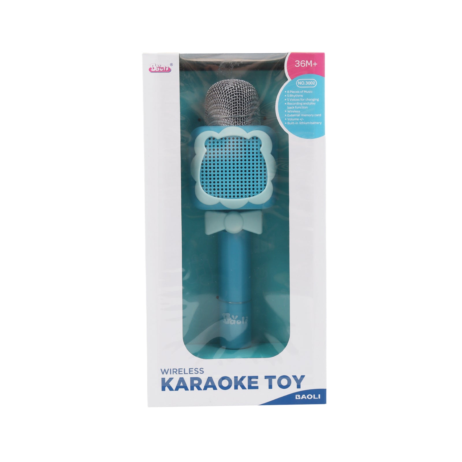 2x Kids Wireless Karaoke Microphones – Bluetooth Music Speaker Toy Set (Blue)