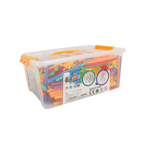 Straw Constructor Toys STEM Building Set 3D Interlocking Plastic Colours 700 Pcs