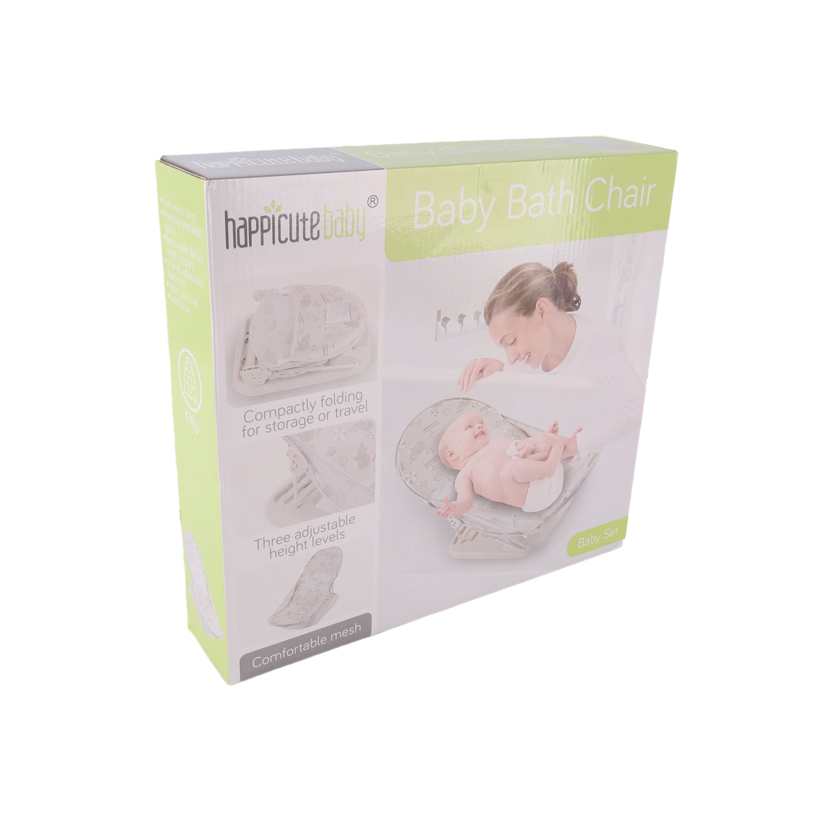 Baby Infant Bath Support Seat Foldable Adjustable Travel Baby Bather 0-12 Months (Neutral)