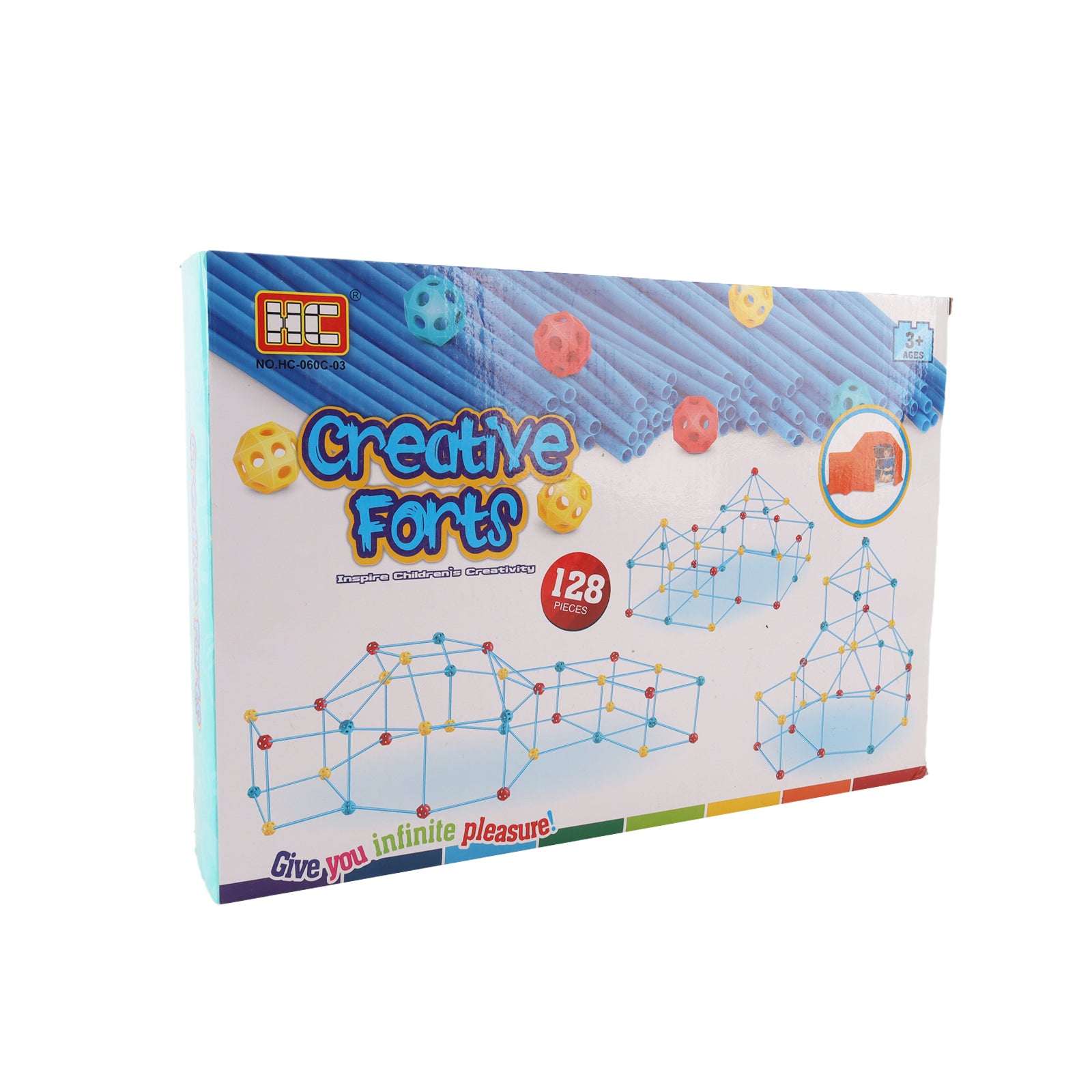 Building Your Own Fort Straw Fort Ten DIY Construction STEM Creative Toy 128 Pcs