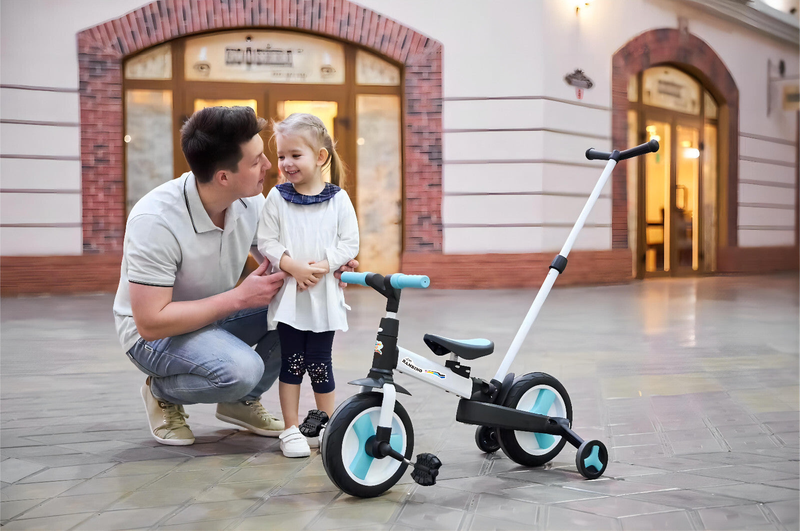 Balance Bike 4-in-1 Parent Push Handle Trike, 4-1 Easy Assemble Foldable (Red)
