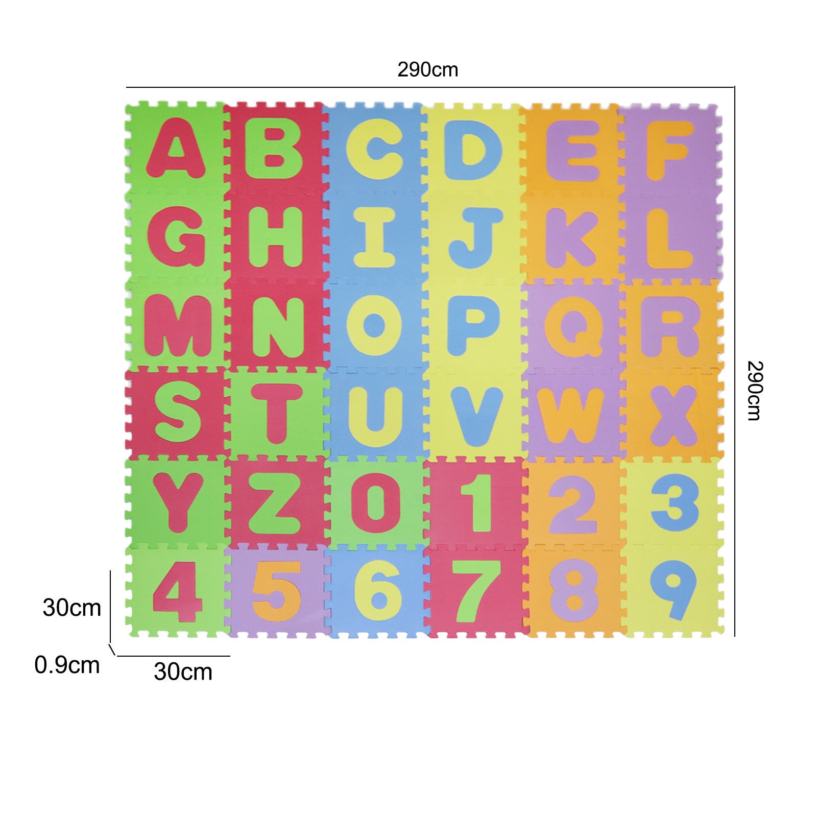 Kids Play Mat 36 Pieces Soft Foam Floor Education Puzzle Tiles Numbers Alphabet