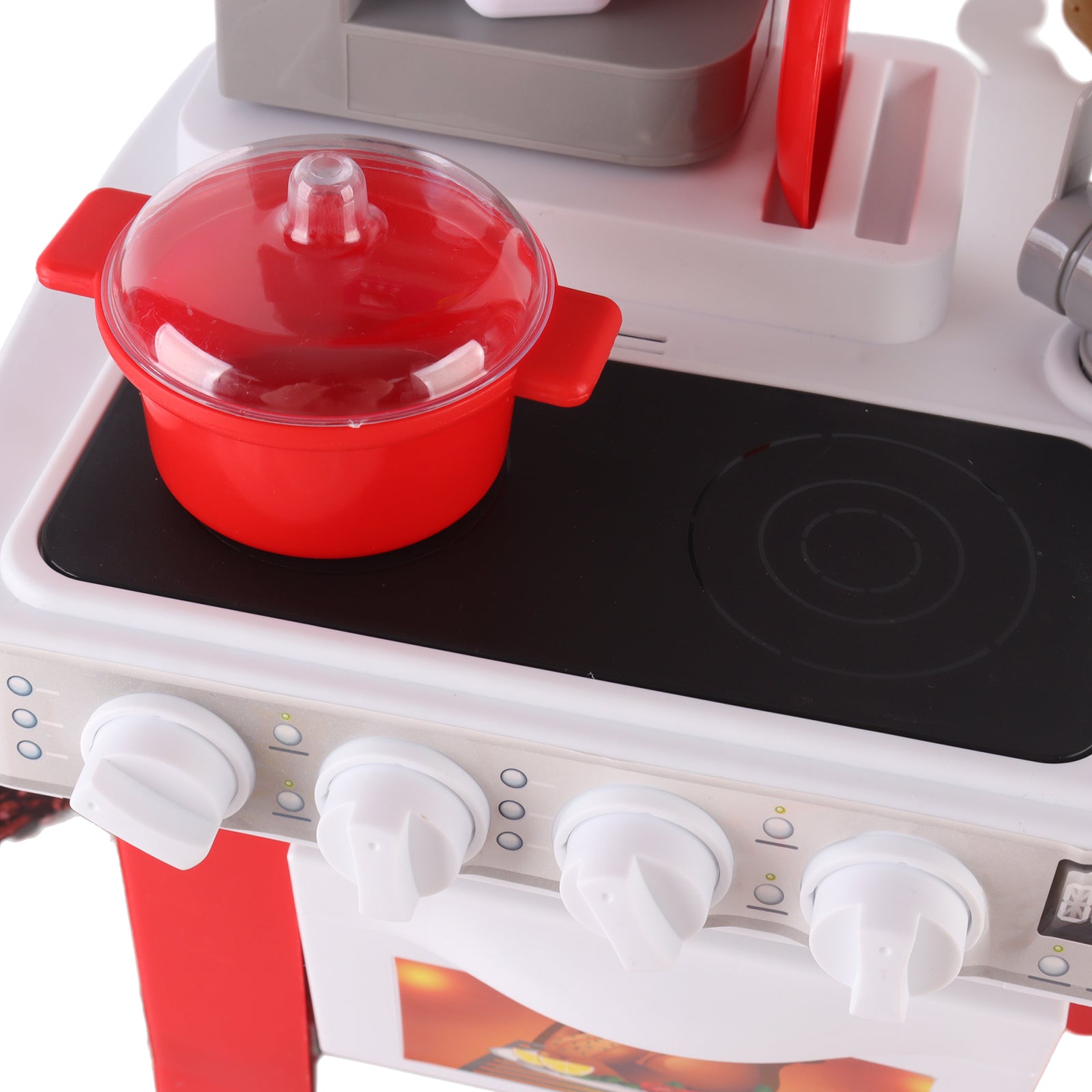 Kids Pretend Play Kitchen Set with Light & Sound Effects 53 Pieces