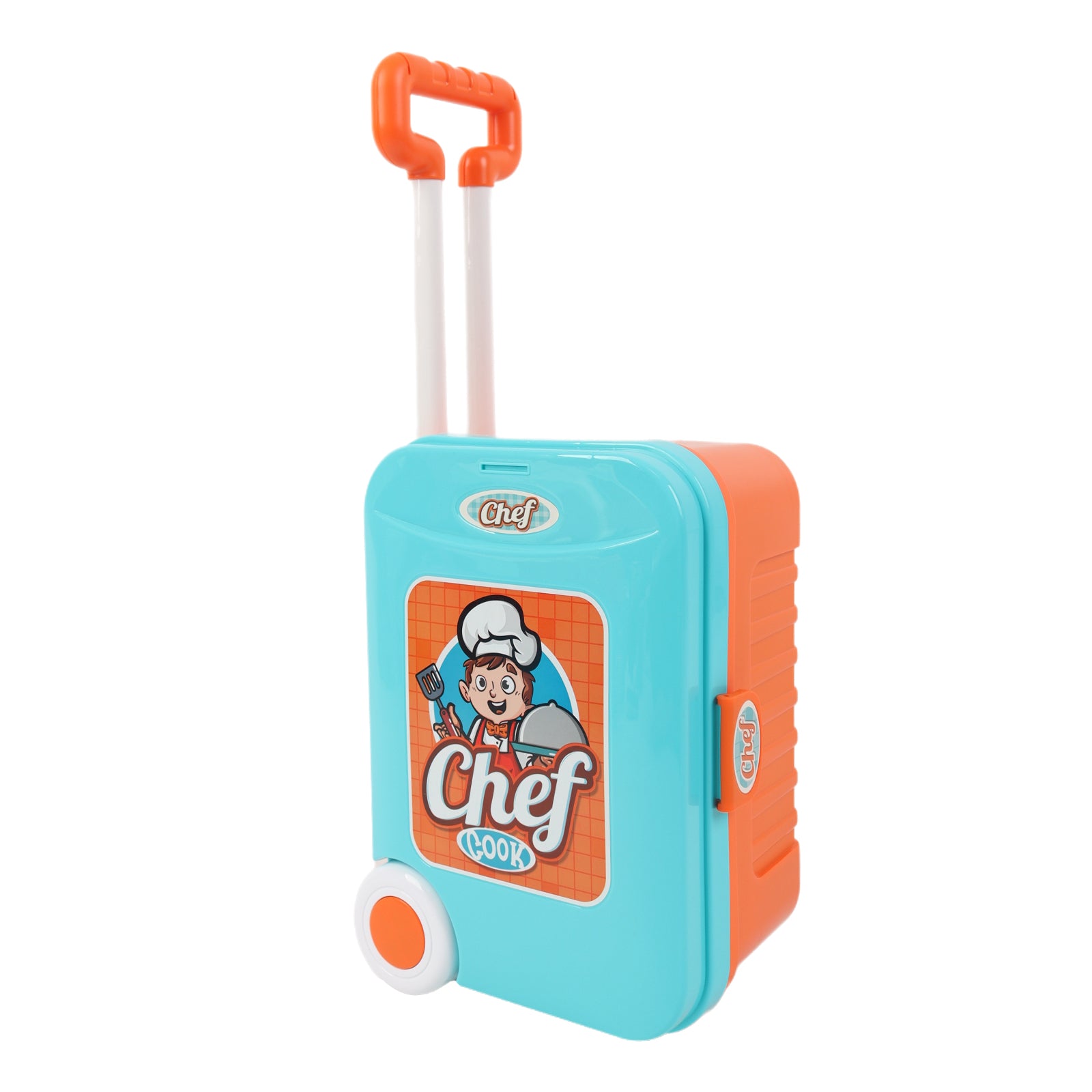 3-in-1 Kids Pretend Kitchen Cooking Toy Portable Storage Suitcase Role Play