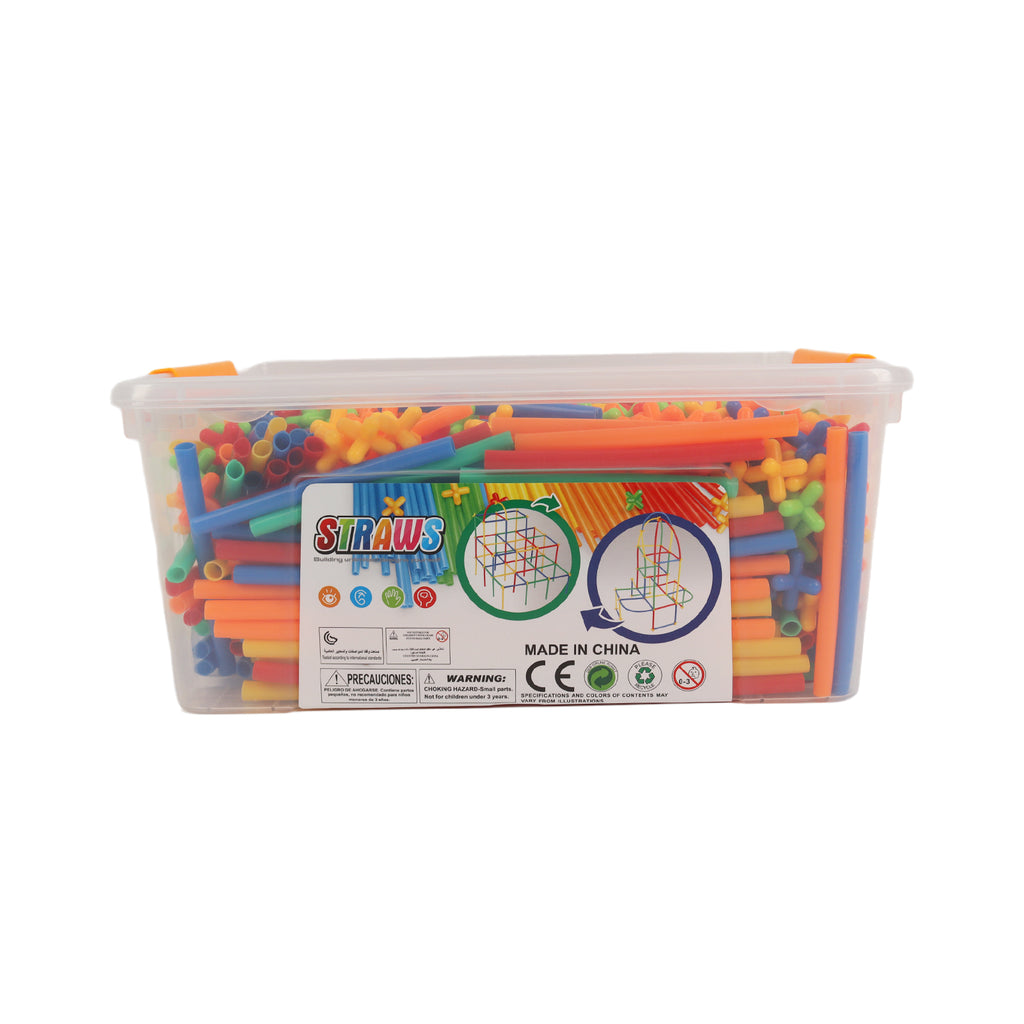 Straw Constructor Toys STEM Building Set 3D Interlocking Plastic Colours 700 Pcs