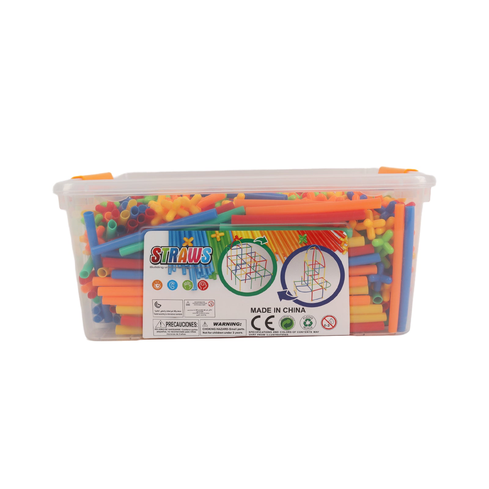 Straw Constructor Toys STEM Building Set 3D Interlocking Plastic Colours 700 Pcs