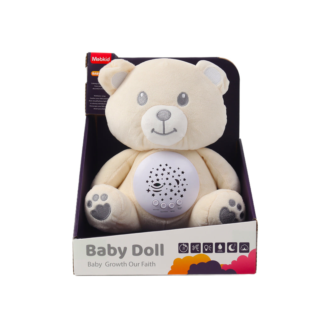 Baby Sleep Aid Plush, Night Light Projector with Starry Display and Soothing Sounds