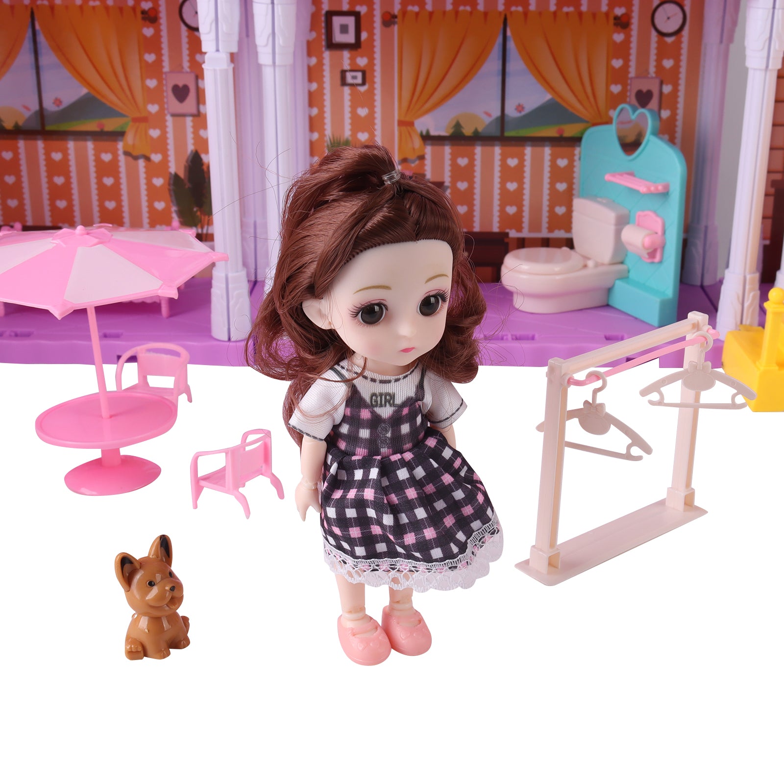 DIY Doll House With Furniture Accessories Mansion Playhouse Toy 3 Dolls 171 Pcs