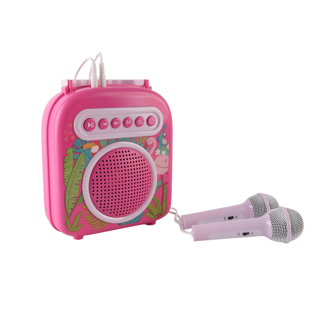Kids Karaoke Machine Set With 2 Microphones Speaker Bluetooth Music Toy