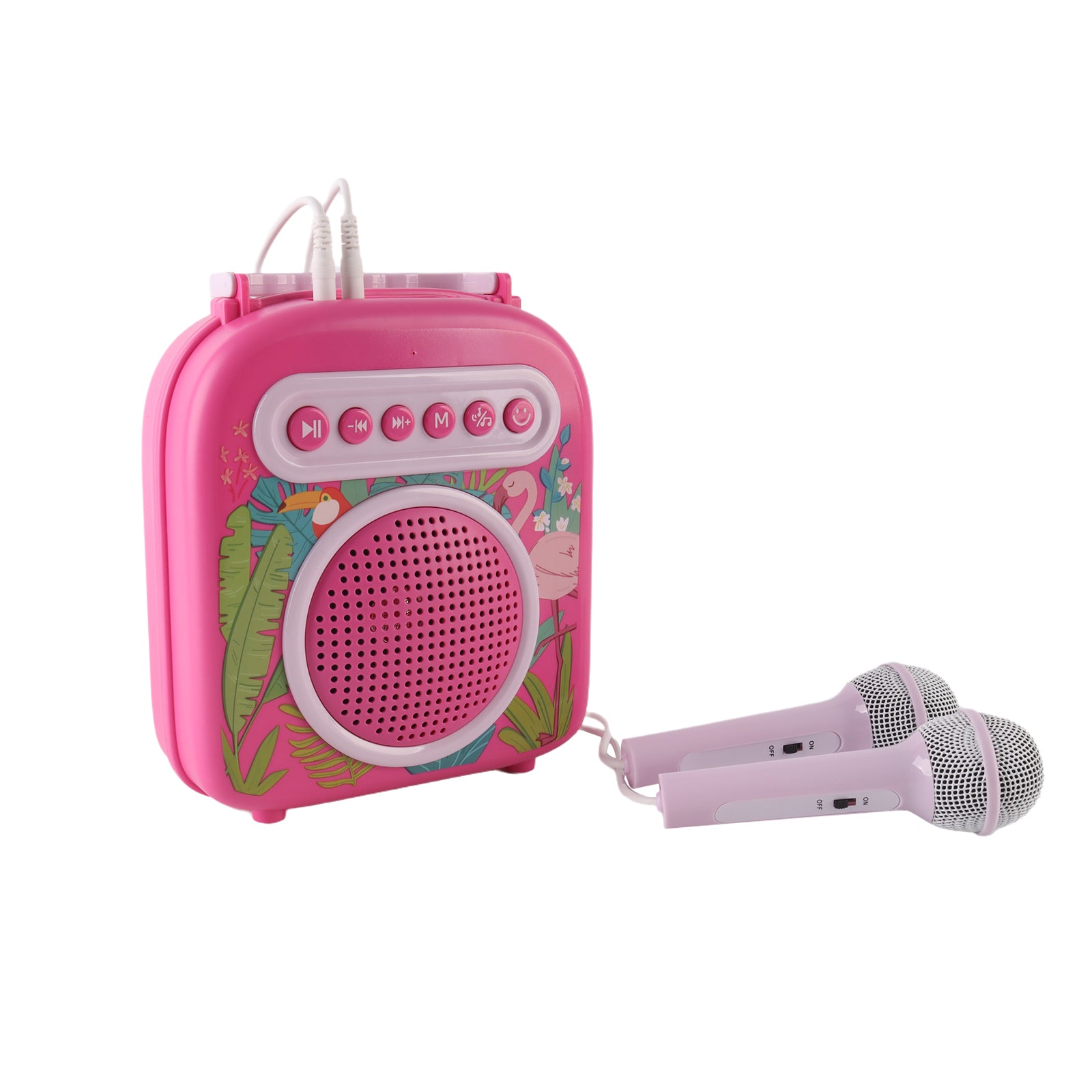 Kids Karaoke Machine Set With 2 Microphones Speaker Bluetooth Music Toy