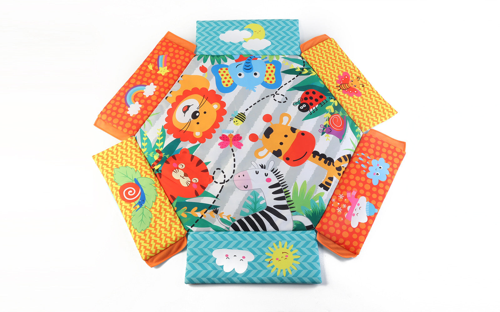 Gym Activity Foldable Play Mat Bag 30-Balls Tummy Play Kick Stimulate Your Baby (Blue)