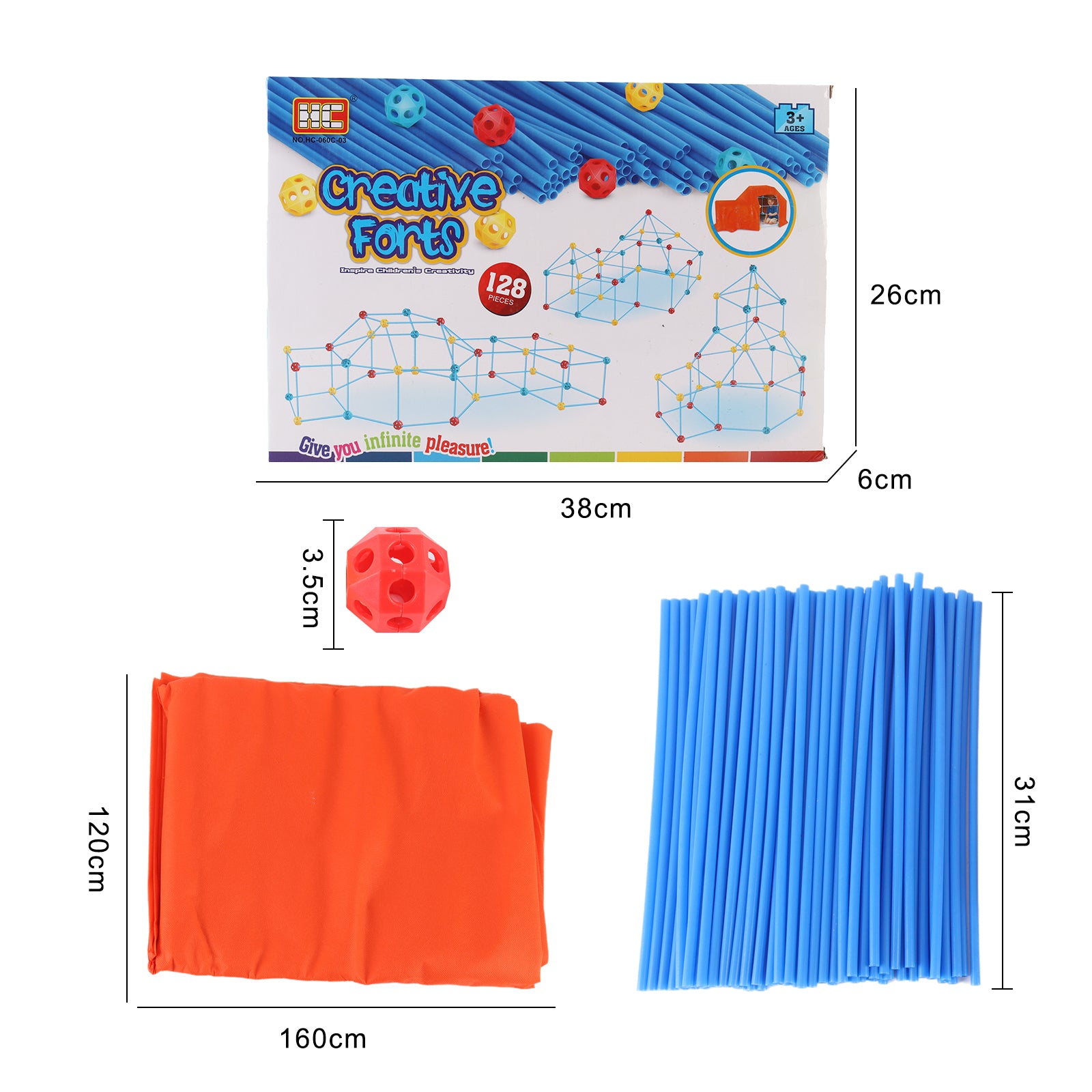 Building Your Own Fort Straw Fort Ten DIY Construction STEM Creative Toy 128 Pcs