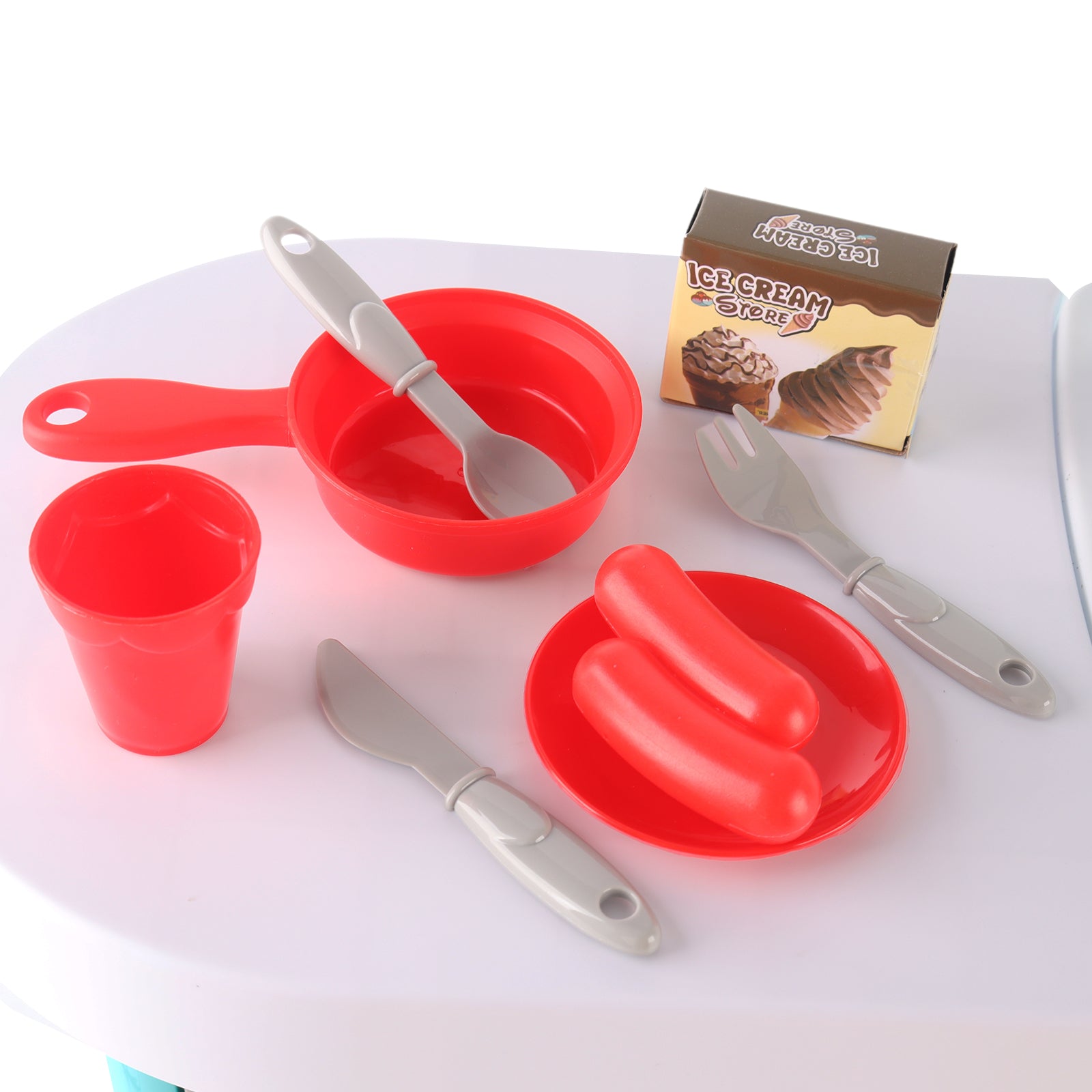 Kids Pretend Play Kitchen Set with Light & Sound Effects 53 Pieces
