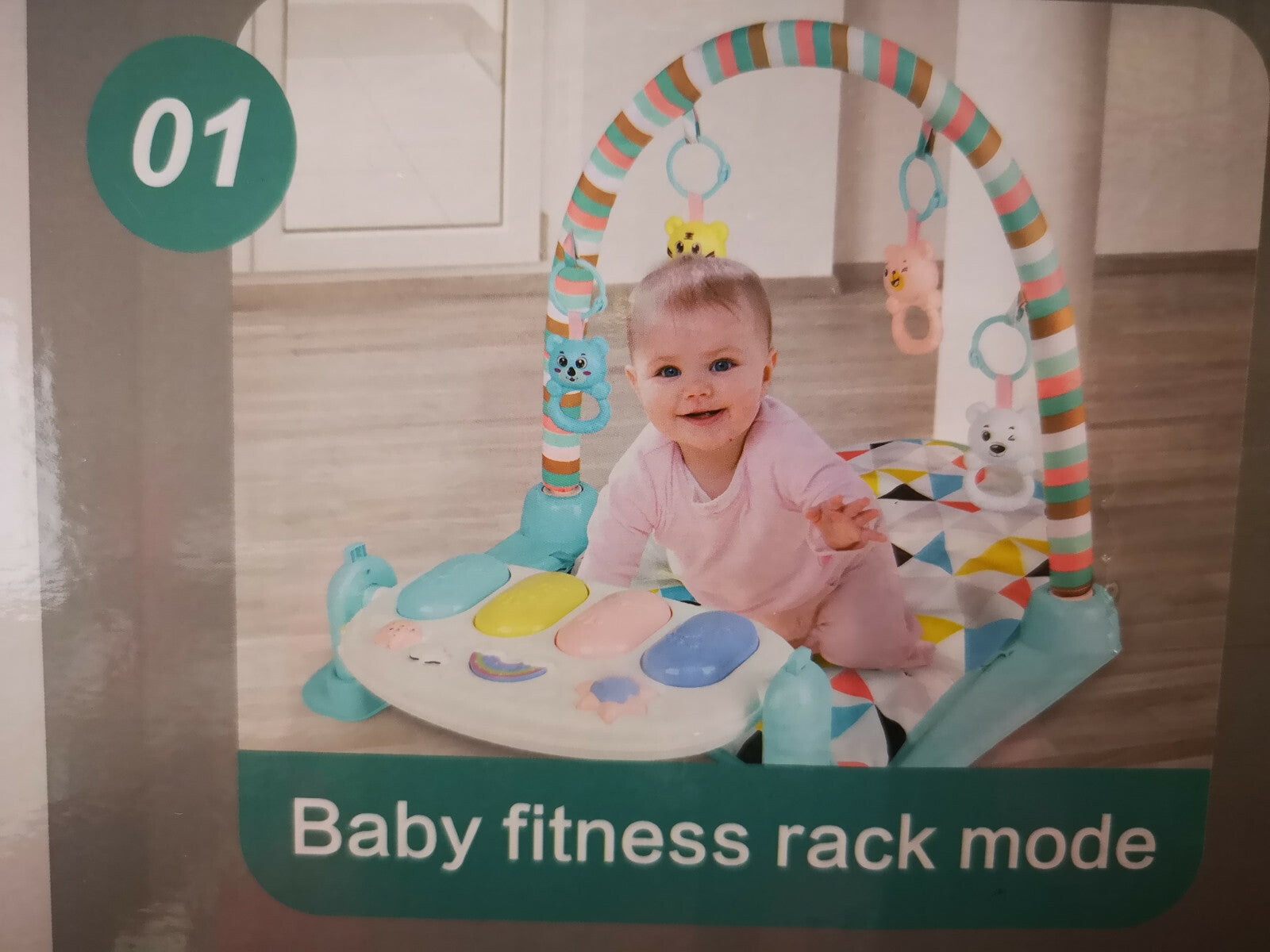 3 in 1 Baby Toddler Rocker Bouncer Chair Soothing Music Pink Playmat for Babies